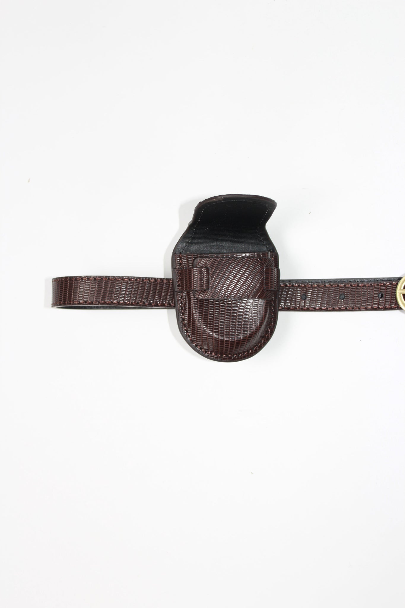 Leather Pouch Belt in Brown