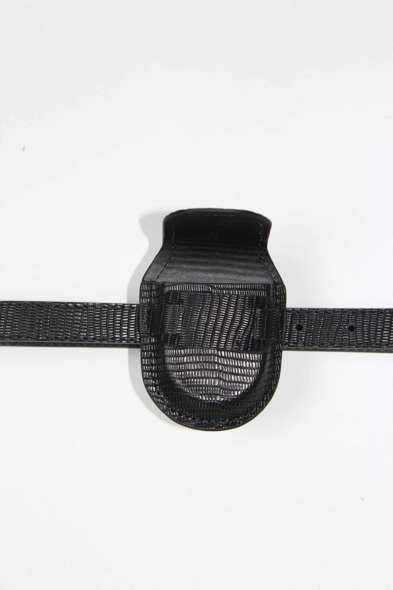 Leather Pouch Belt in Black