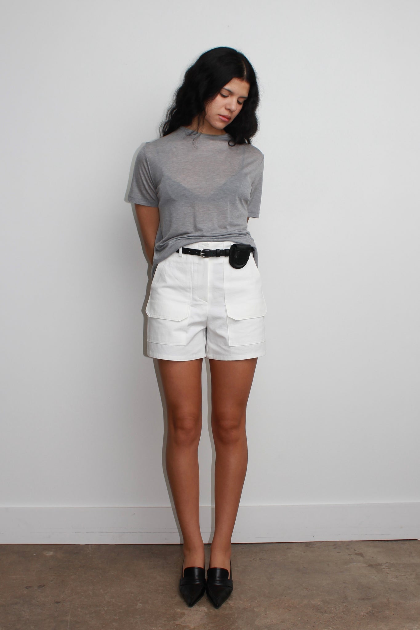 Front Pocket Shorts in White