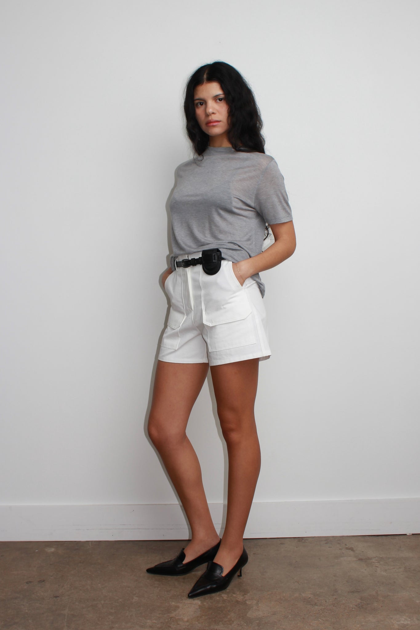 Neo Tencel Basic T-Shirts in Grey Beige