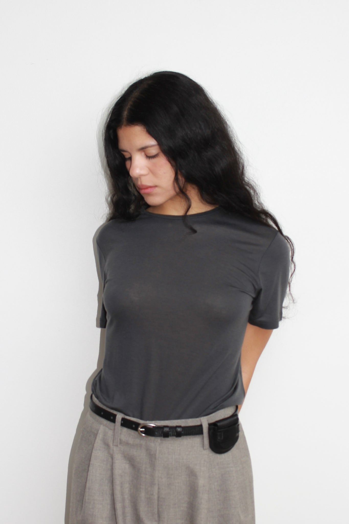 Neo Tencel Basic T-Shirts in Off white