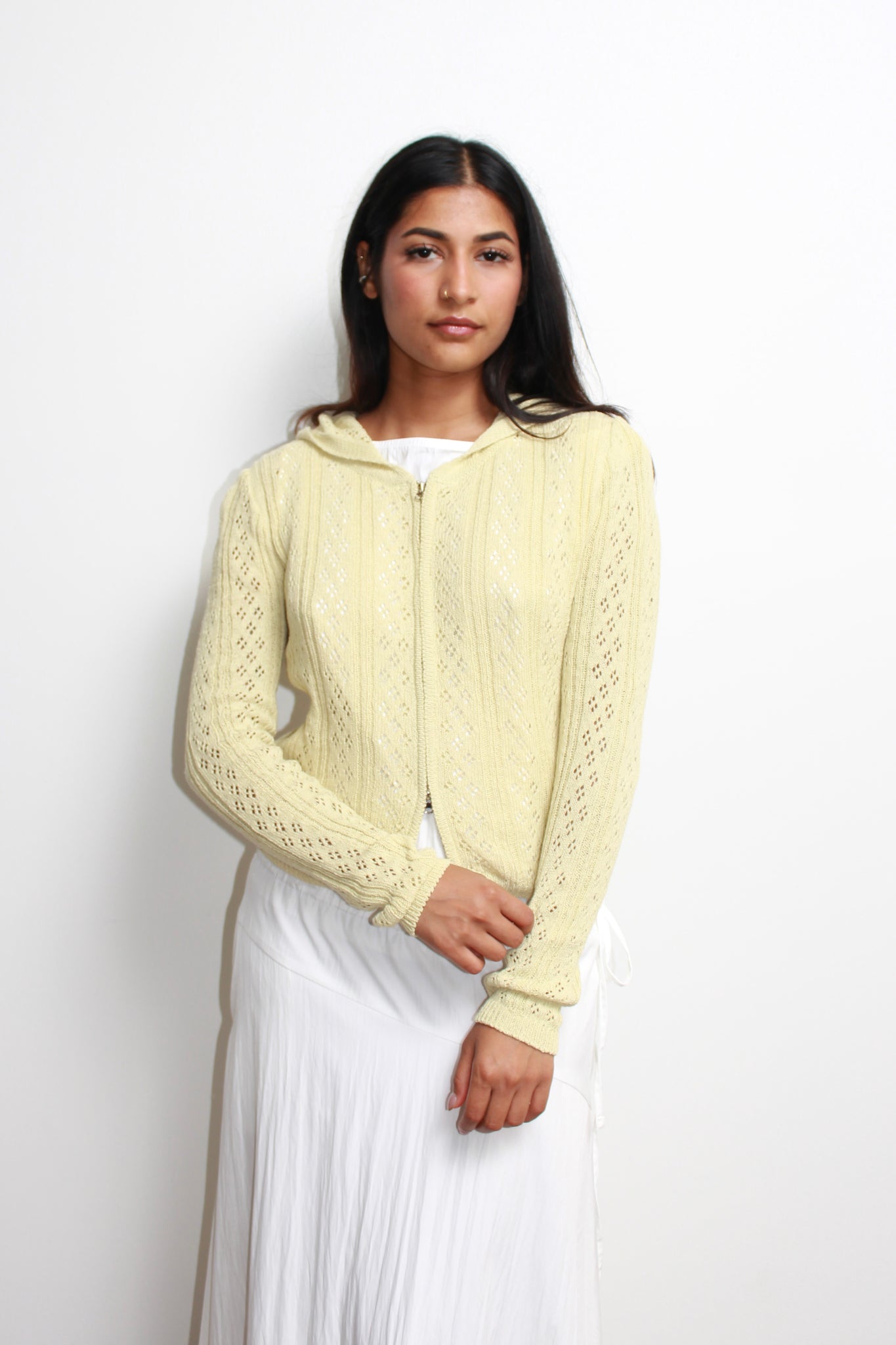 Scaci Hood Zip Up in Ivory