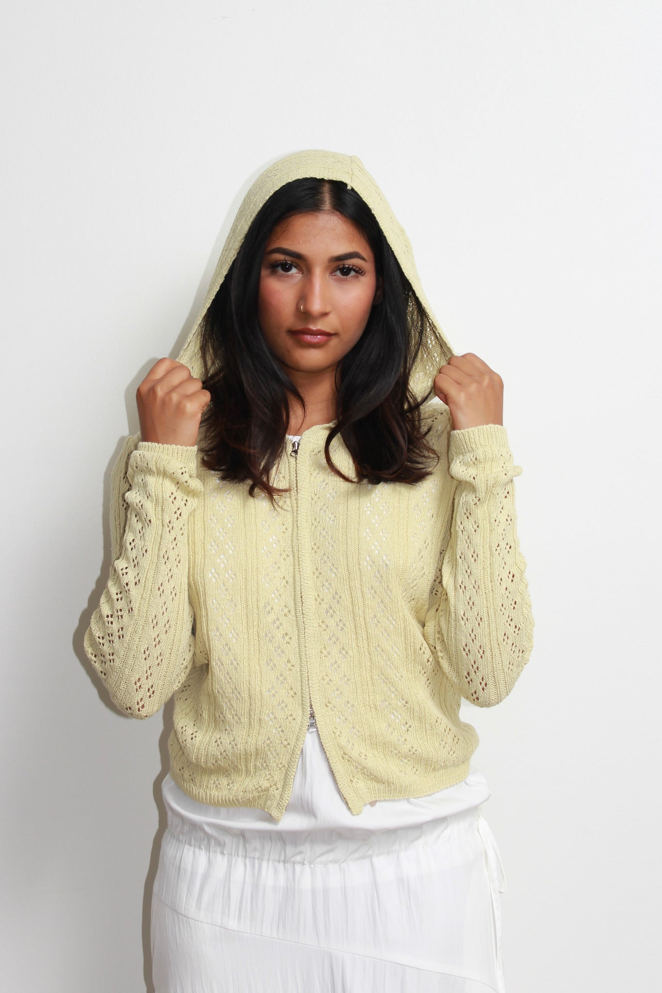 Scaci Hood Zip Up in Ivory