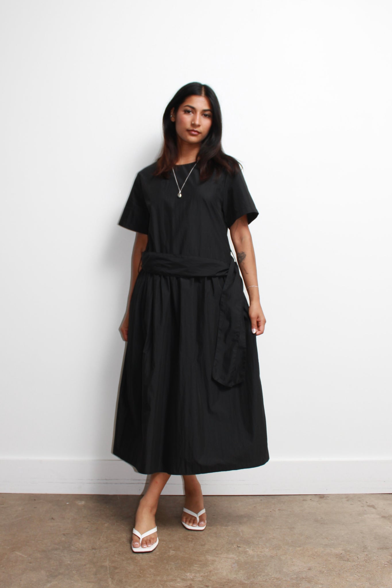 Elle Belted Dress in Black
