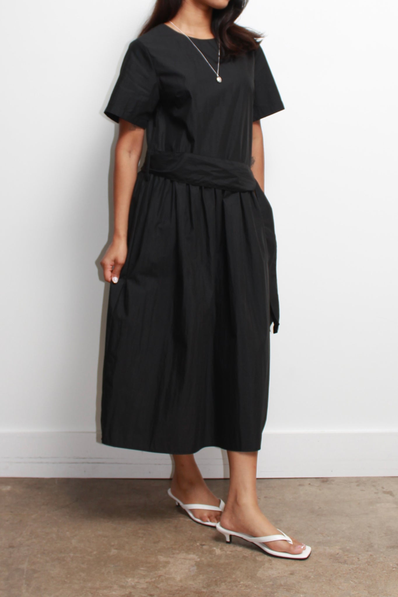 Elle Belted Dress in Black