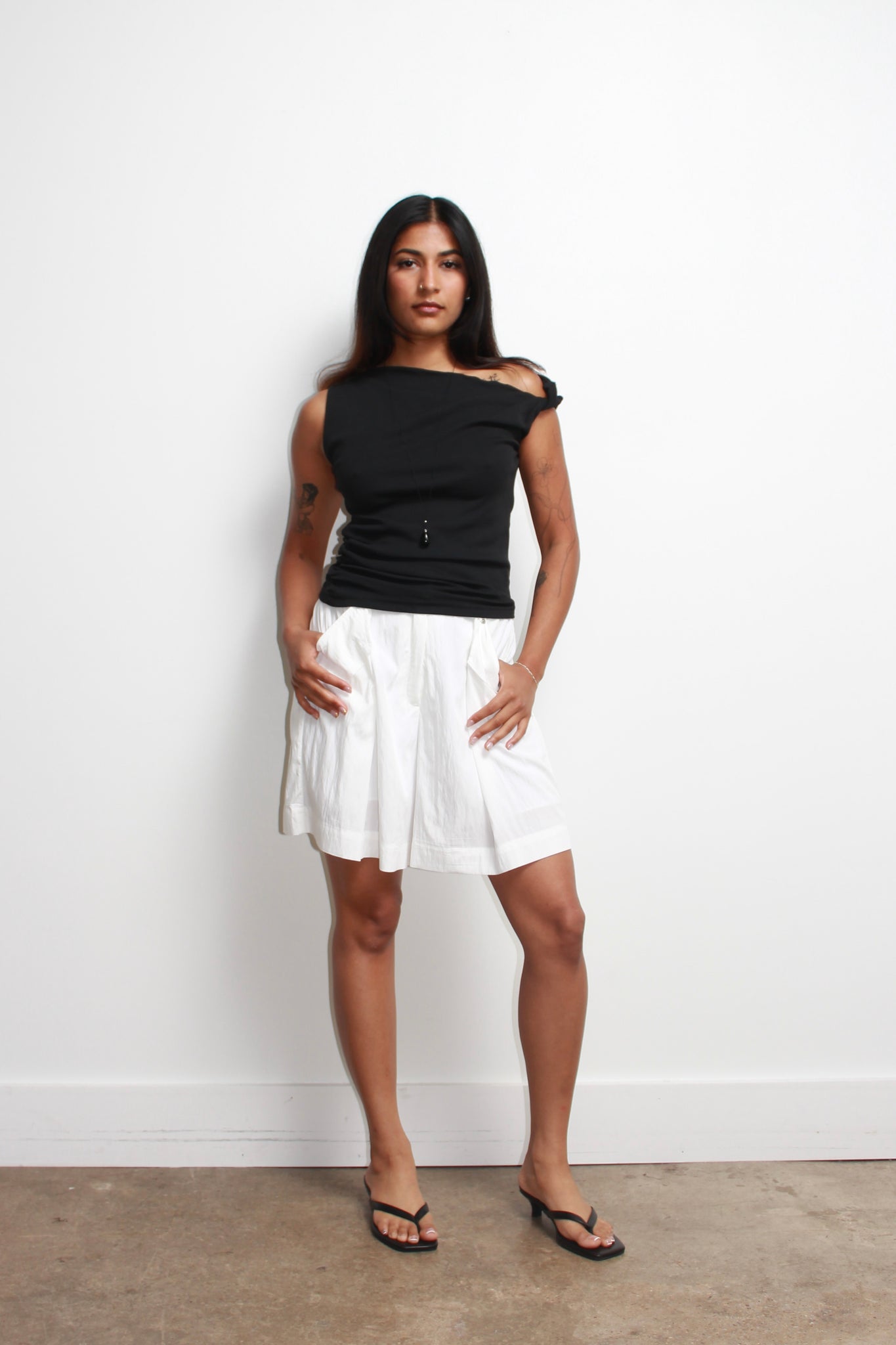 Pocket Summer Bermuda Shorts in White