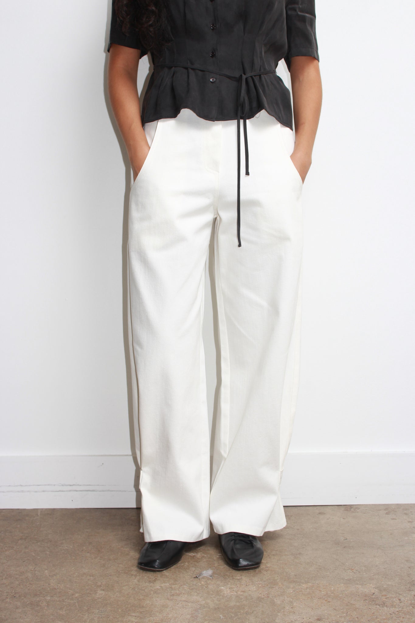 Penny Cotton Pants in Off White