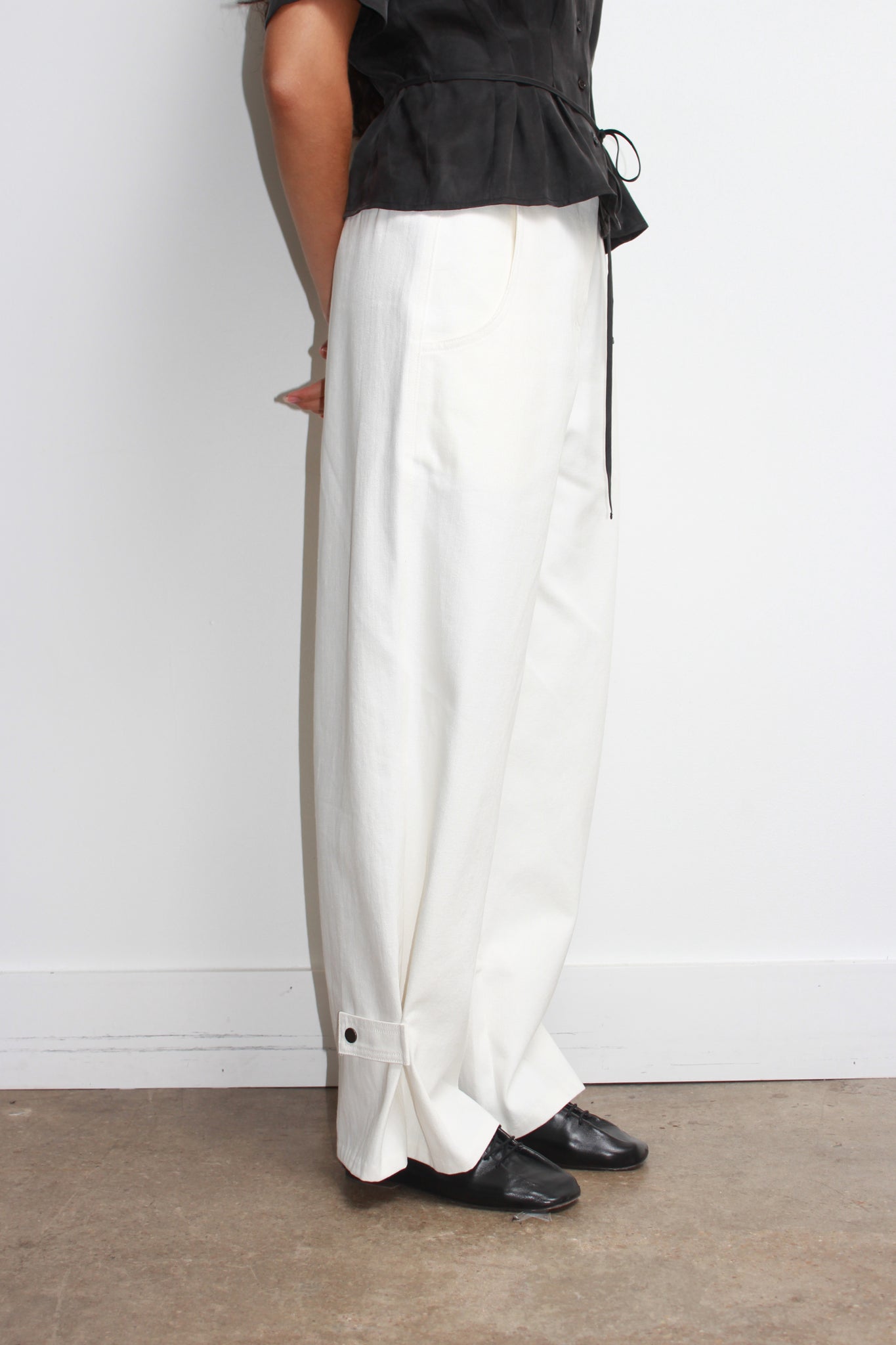 Penny Cotton Pants in Off White