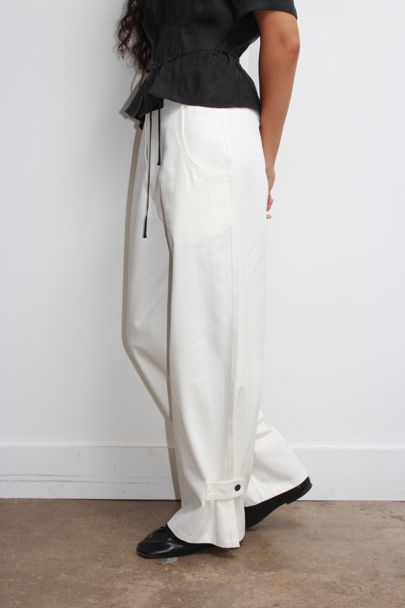 Penny Cotton Pants in Off White