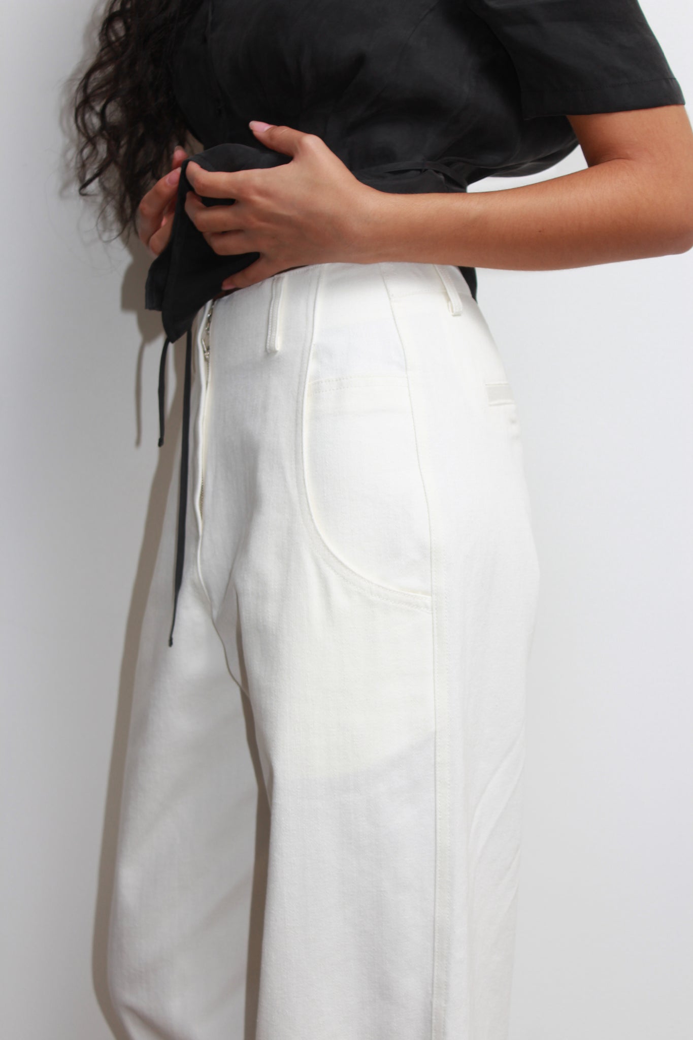 Penny Cotton Pants in Off White