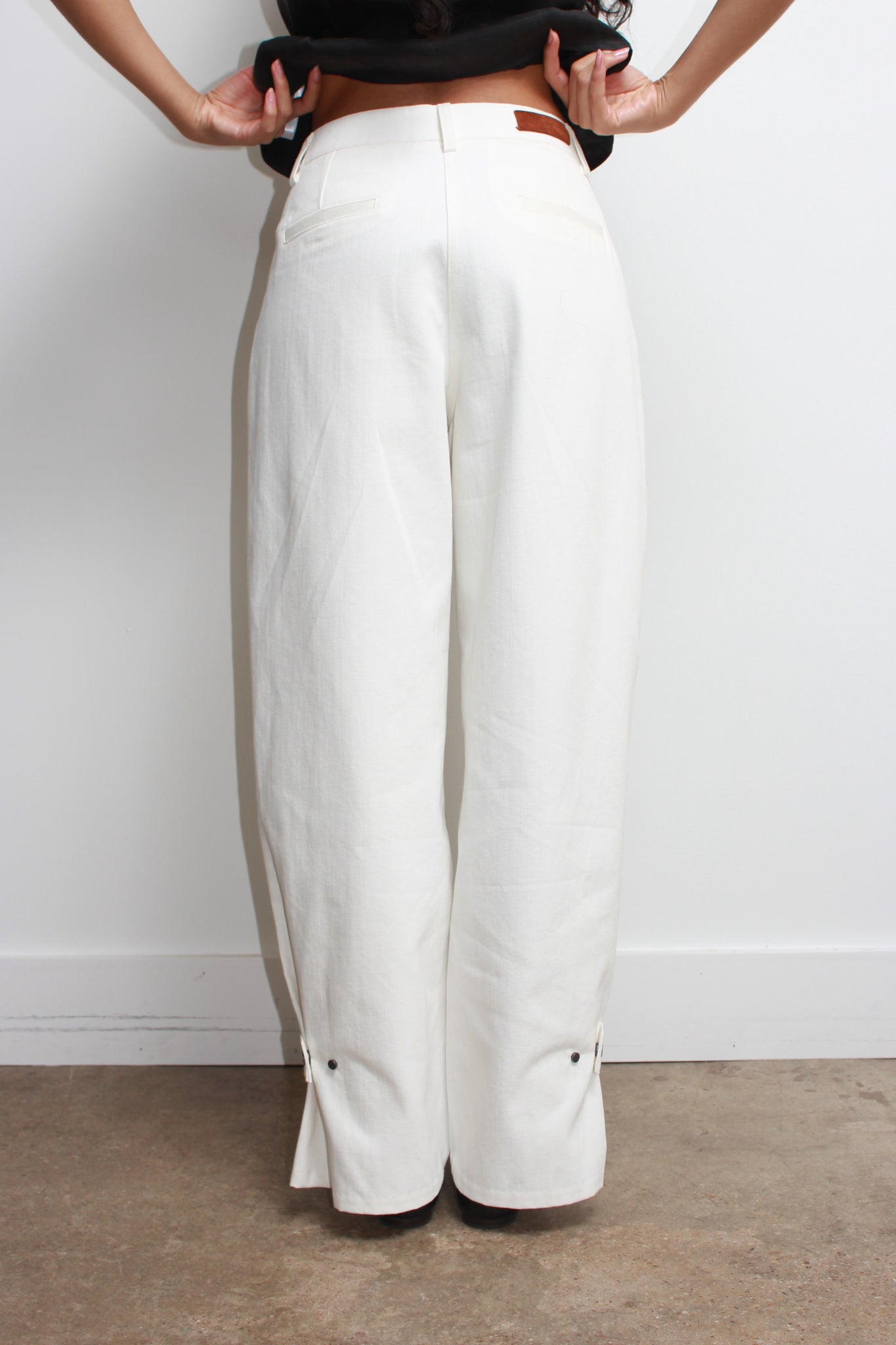 Penny Cotton Pants in Off White