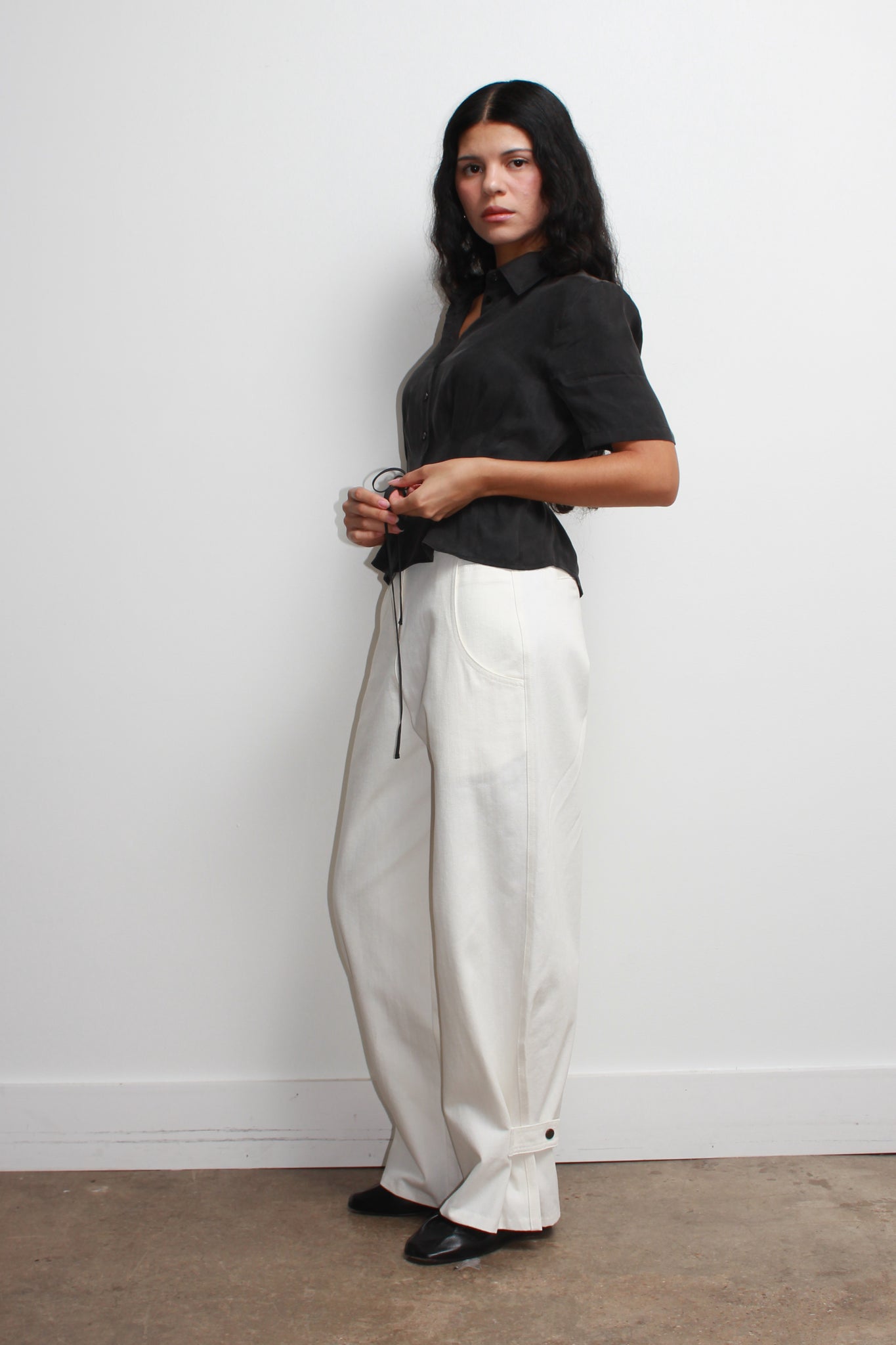 Penny Cotton Pants in Off White