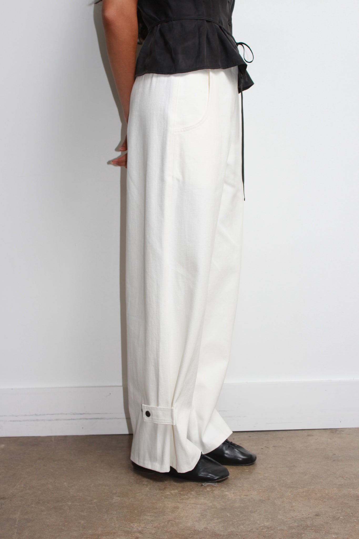 Penny Cotton Pants in Off White