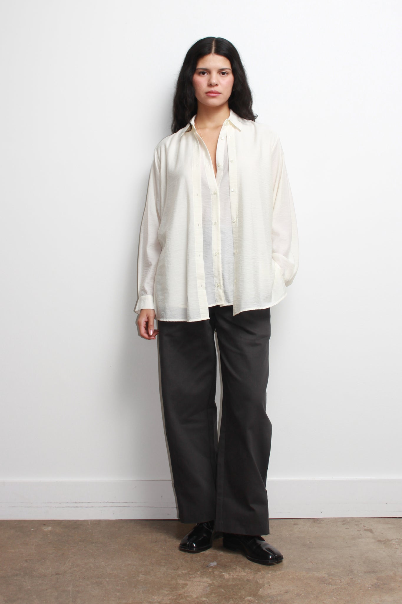 LF Ribbon Tie Shirt in Cream