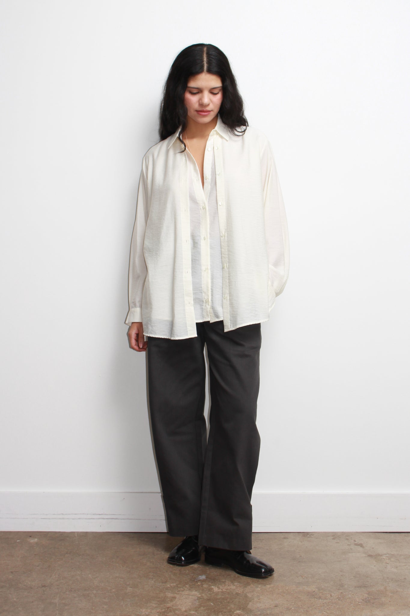 LF Ribbon Tie Shirt in Cream