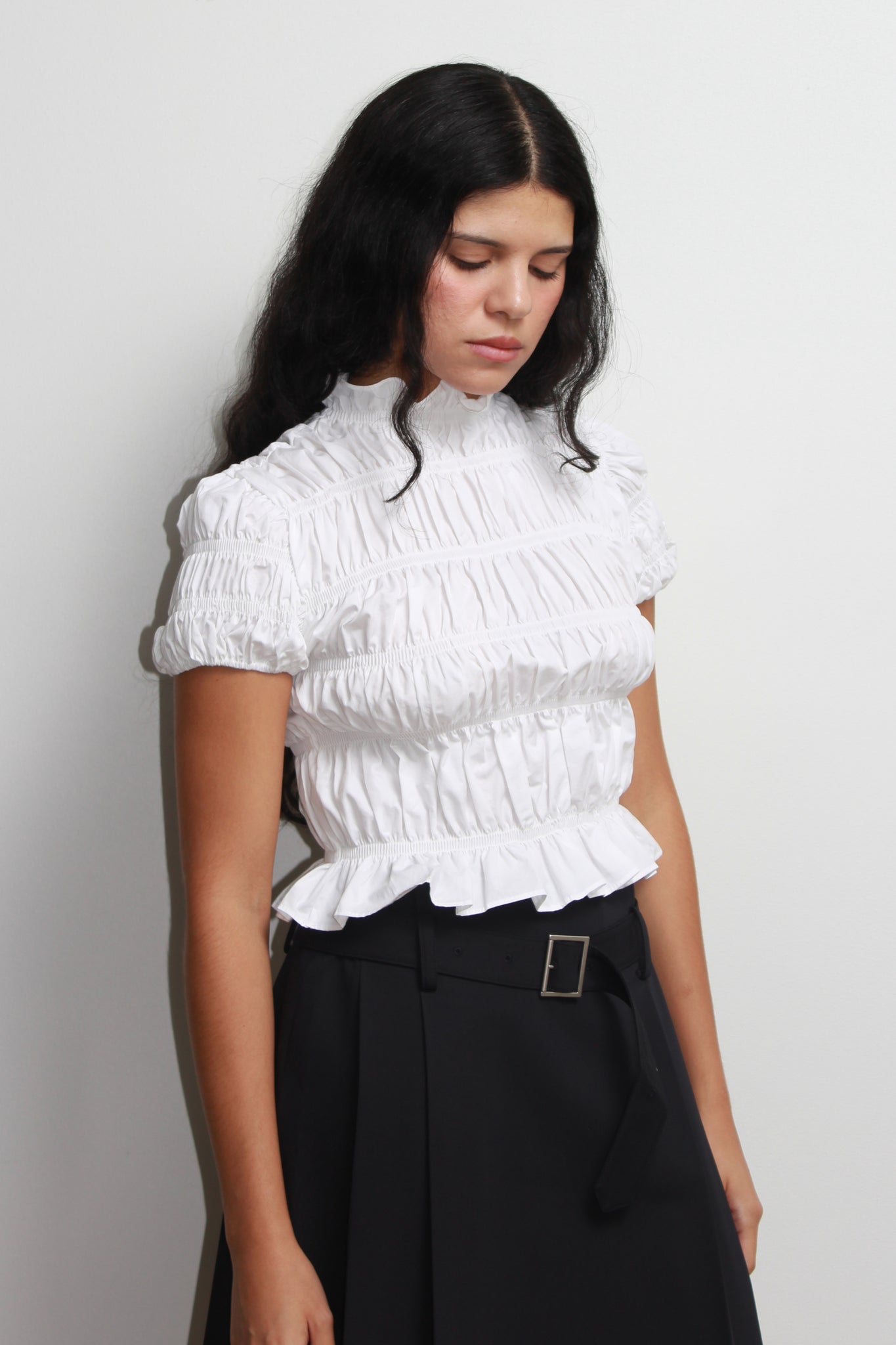 Phony Ruffle Top in White
