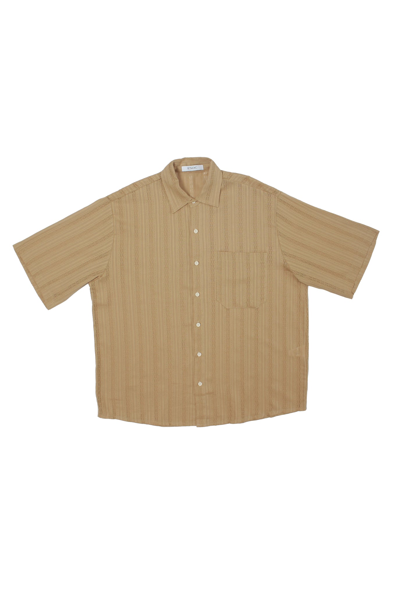 Net line Short Sleeve Shirt in Beige