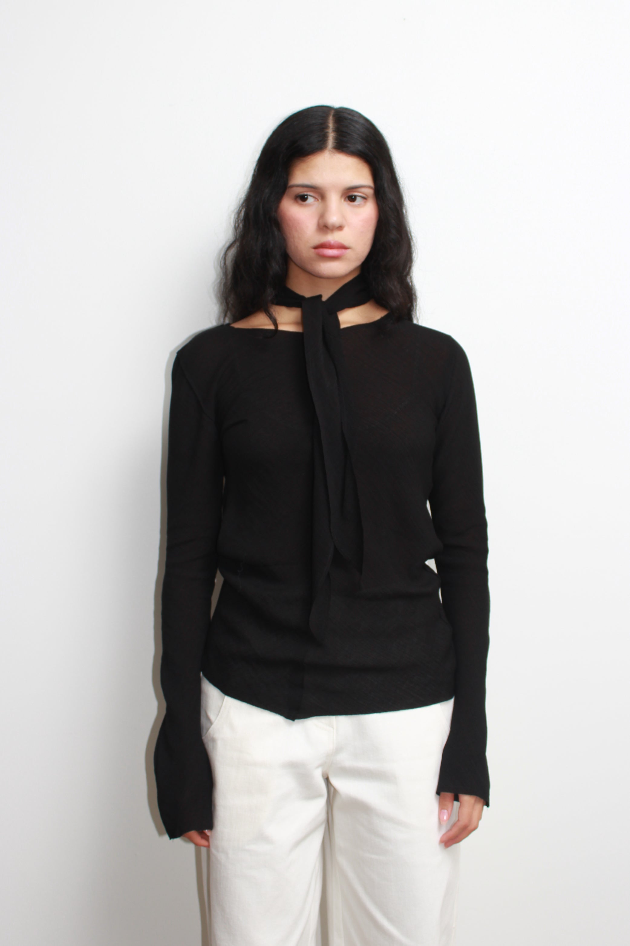 LF Scarf Top in Black – Jowa.shop