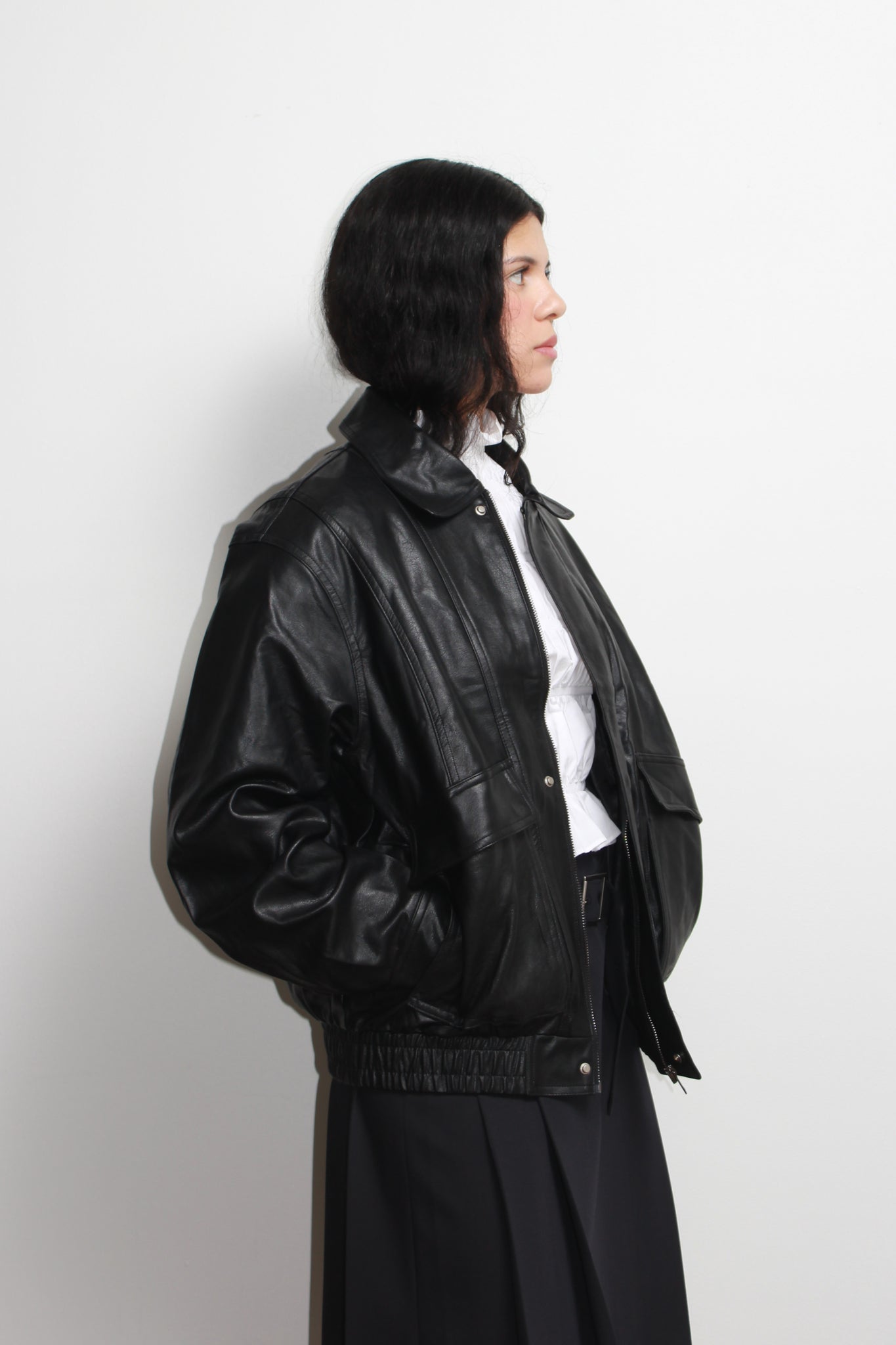 Mudd Vegan Leather Jacket in Black