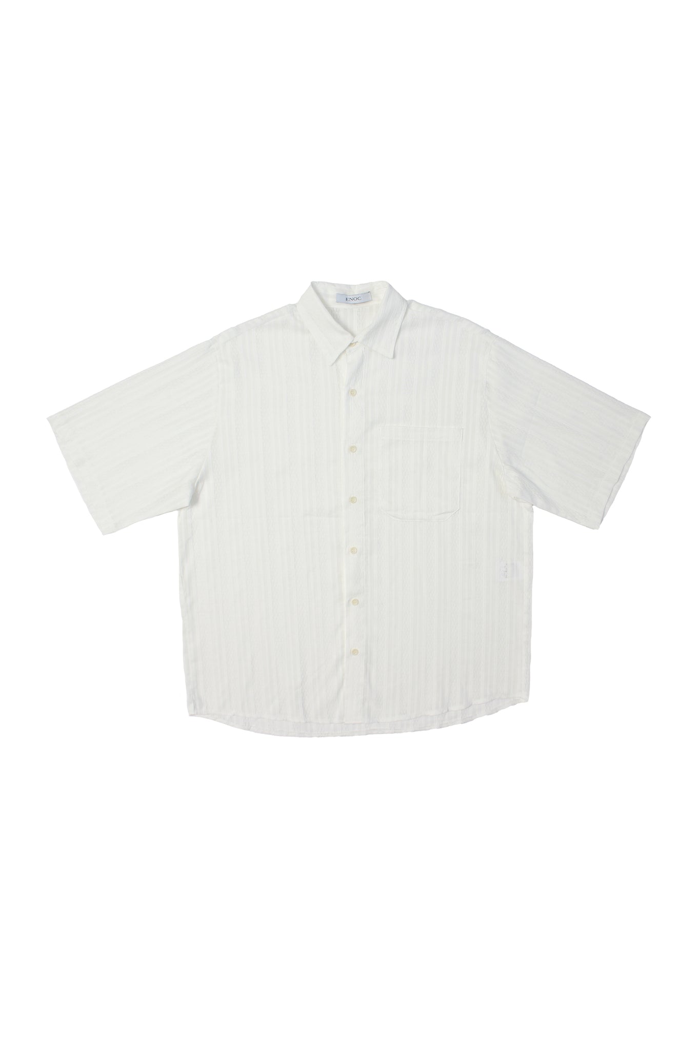 Net line Short Sleeve Shirt in White
