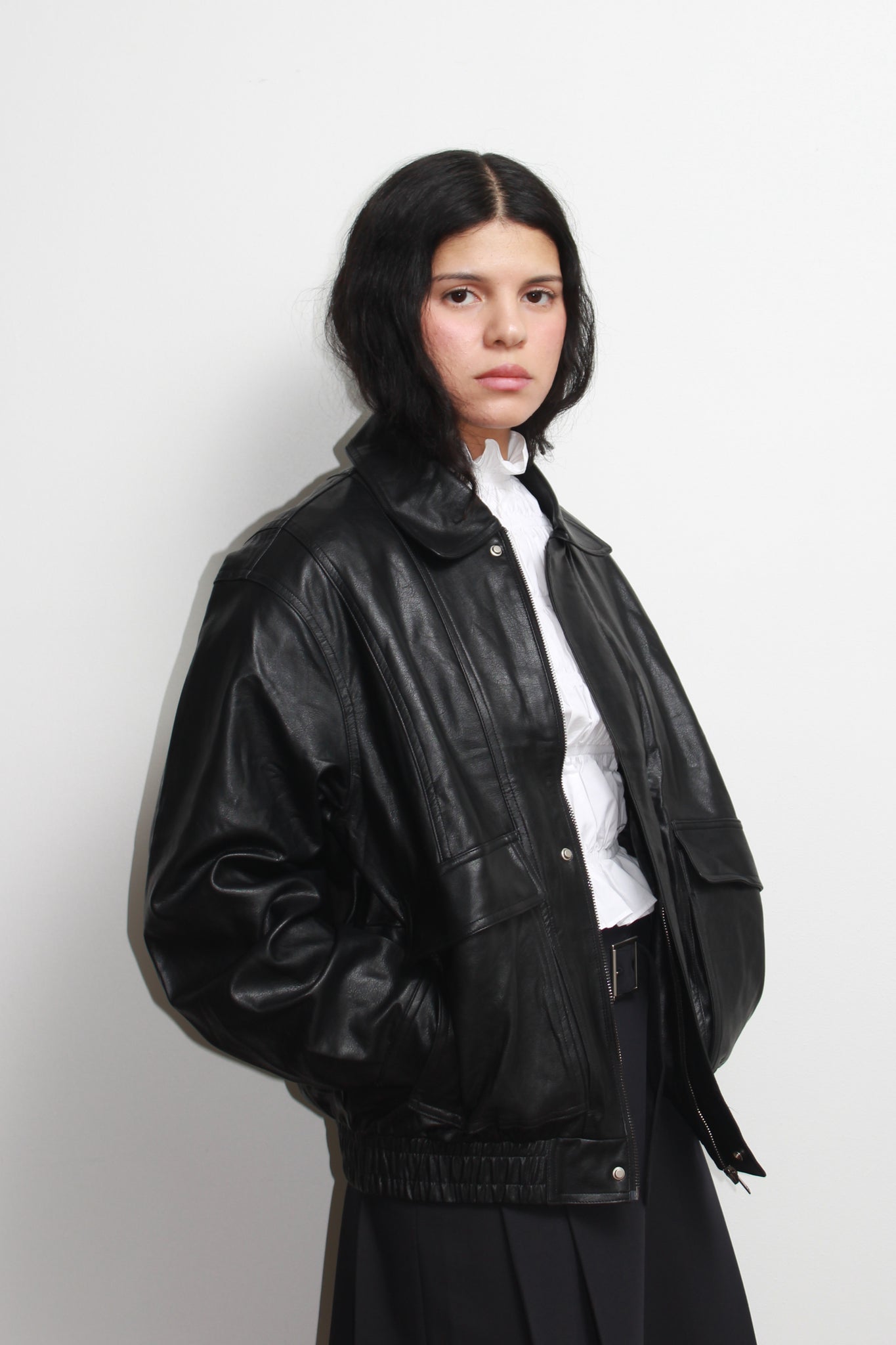Mudd Vegan Leather Jacket in Black