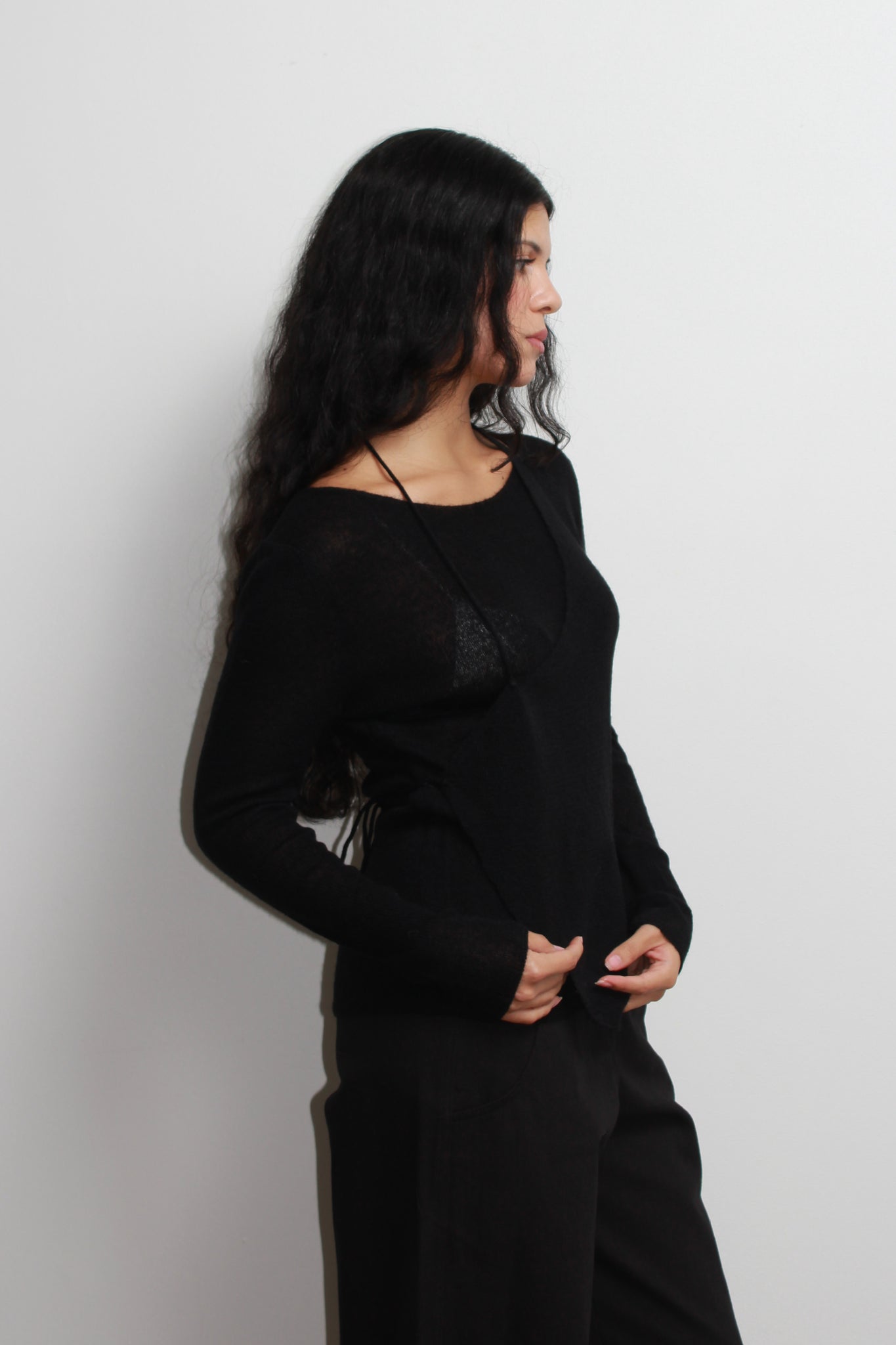 Kei Knie Vest Set in Black