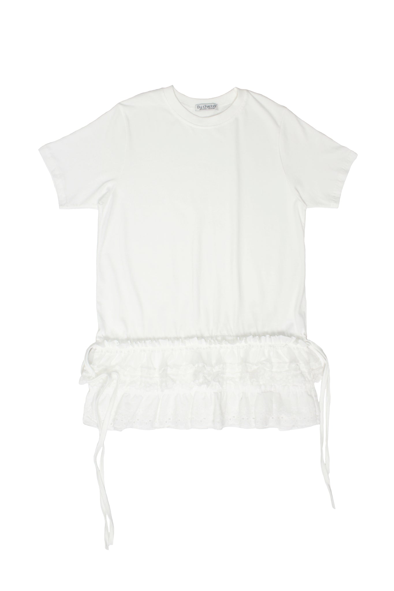 Lace Hem T-Shirt in White