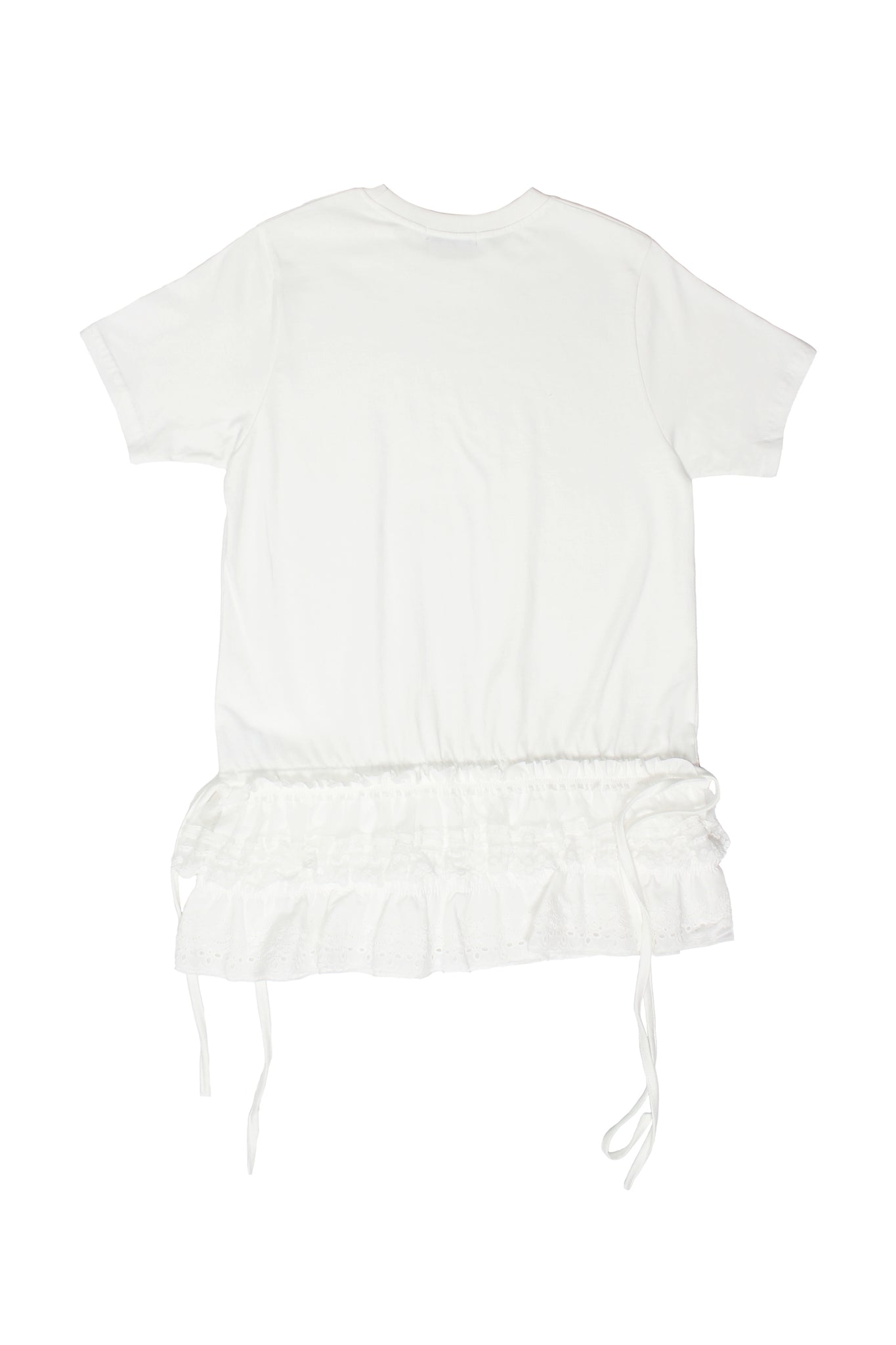Lace Hem T-Shirt in White