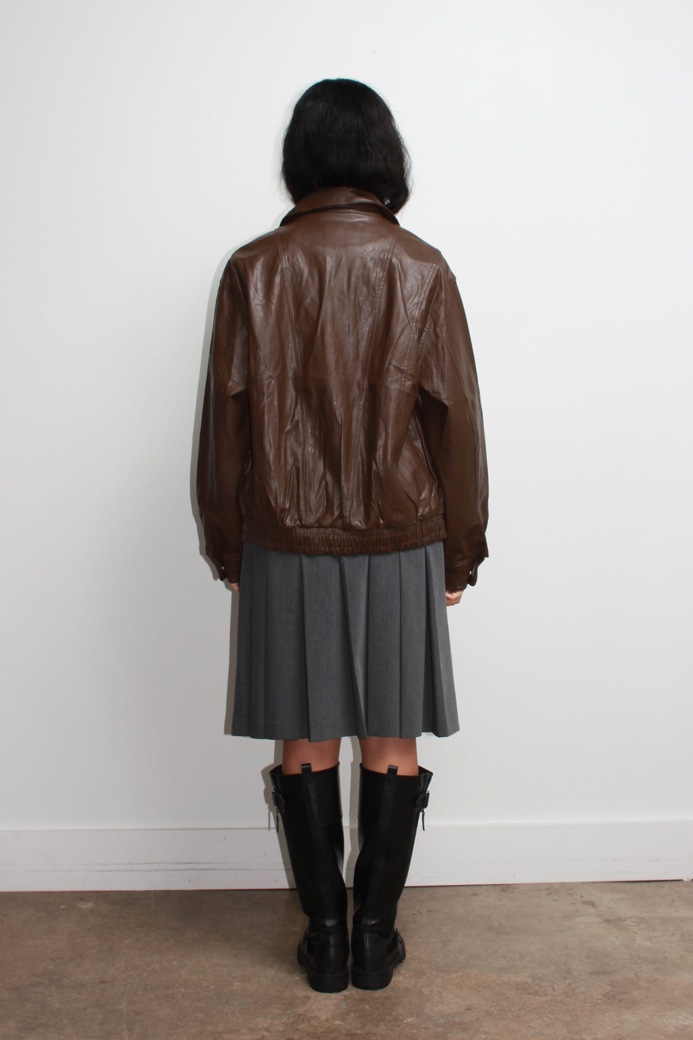 Mudd Vegan Leather Jacket in Brown
