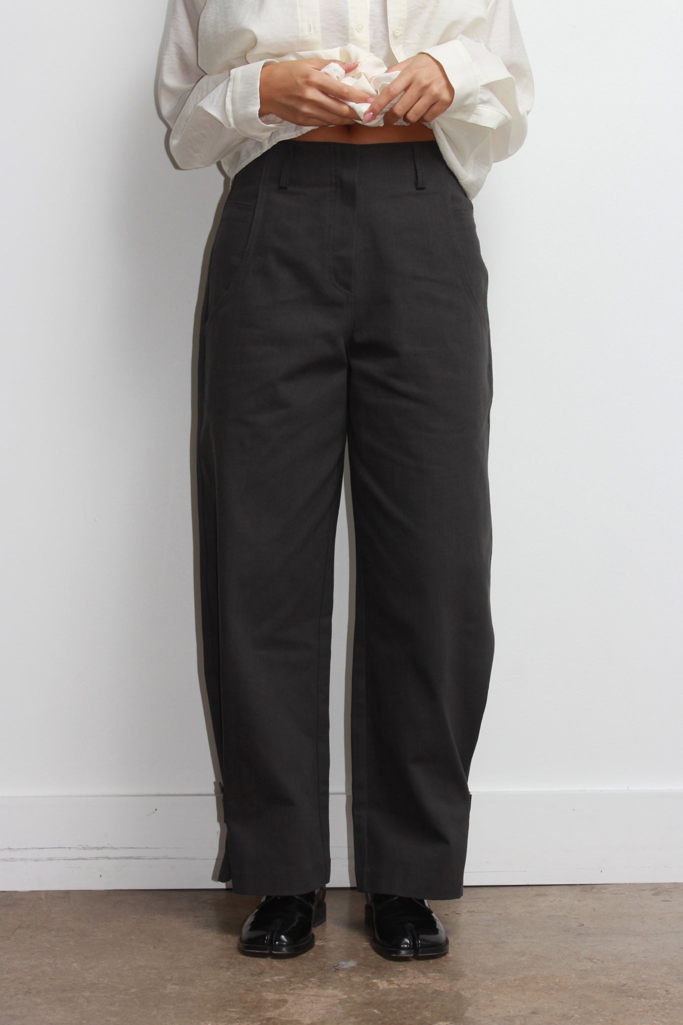 Penny Cotton Pants in Charcoal