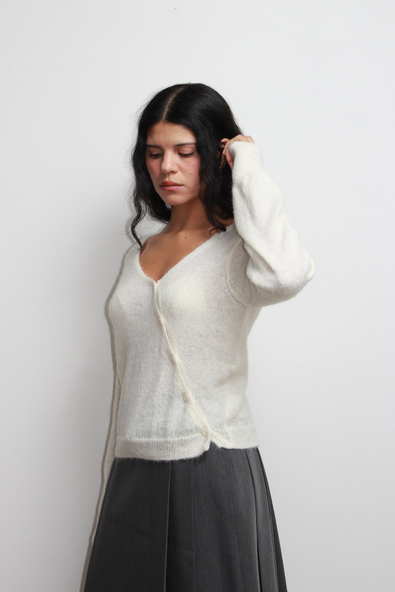 Mell Soft Wrap Cardigan in Ivory
