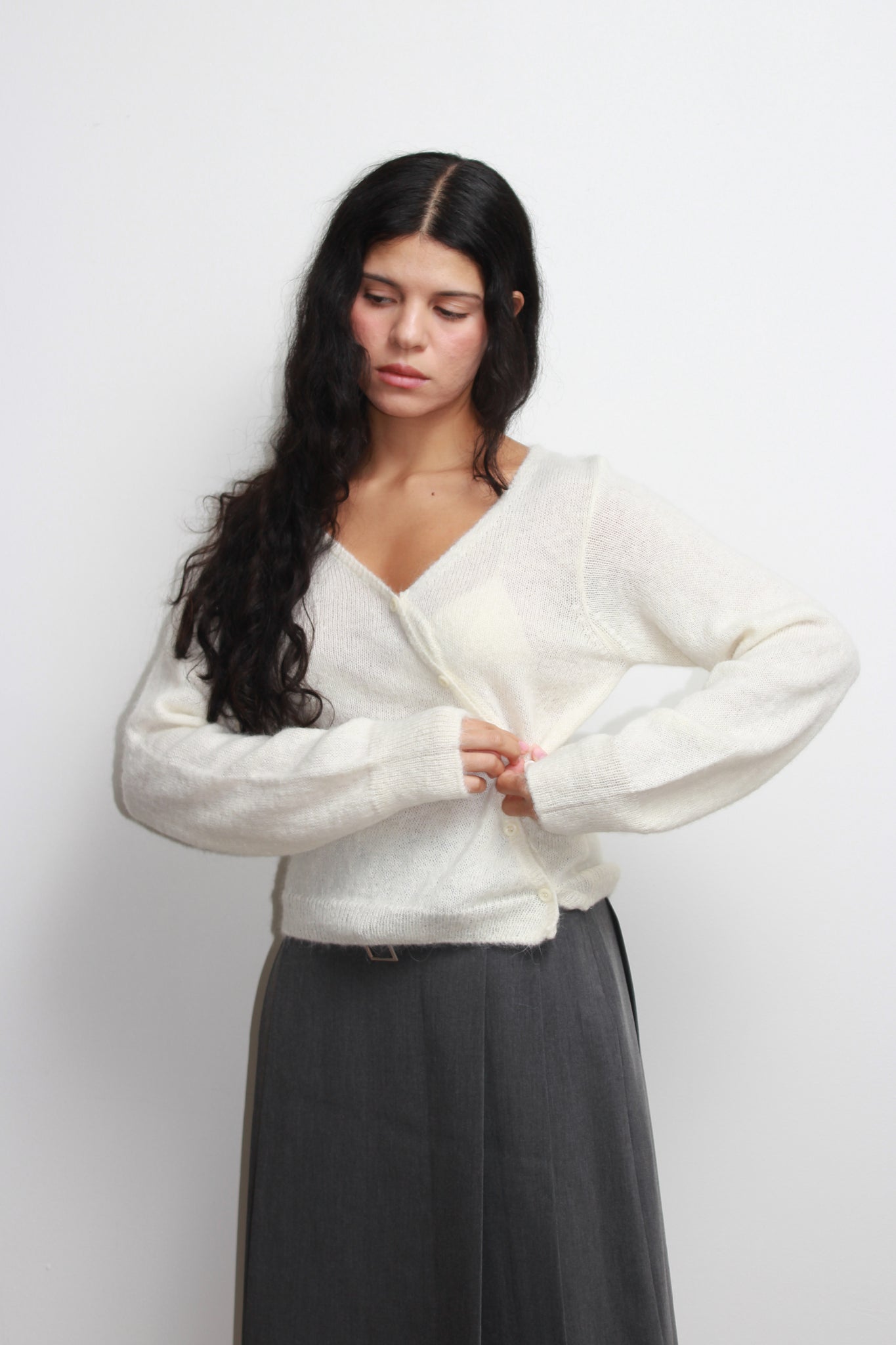 Mell Soft Wrap Cardigan in Ivory