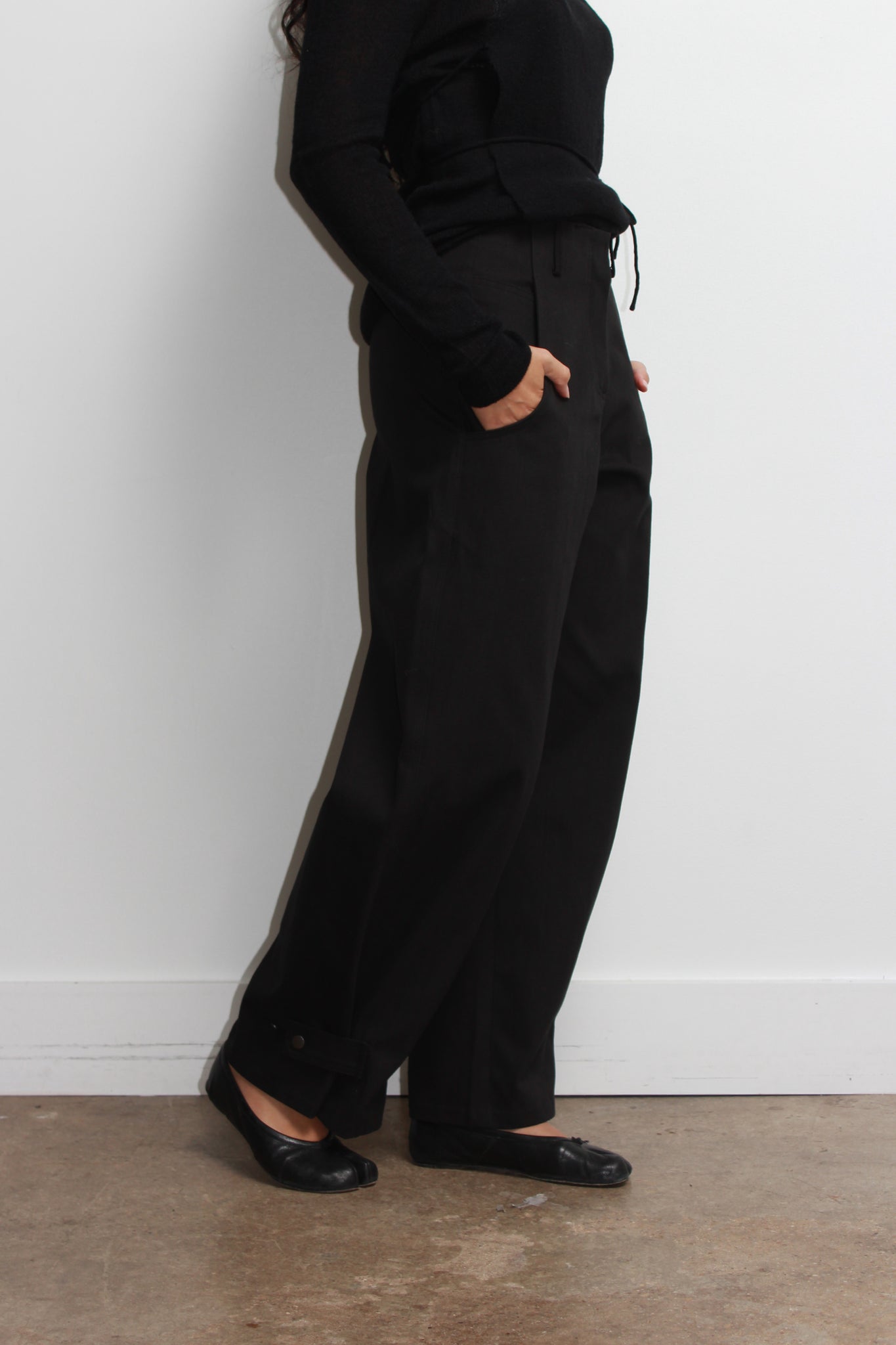 Penny Cotton Pants in Black