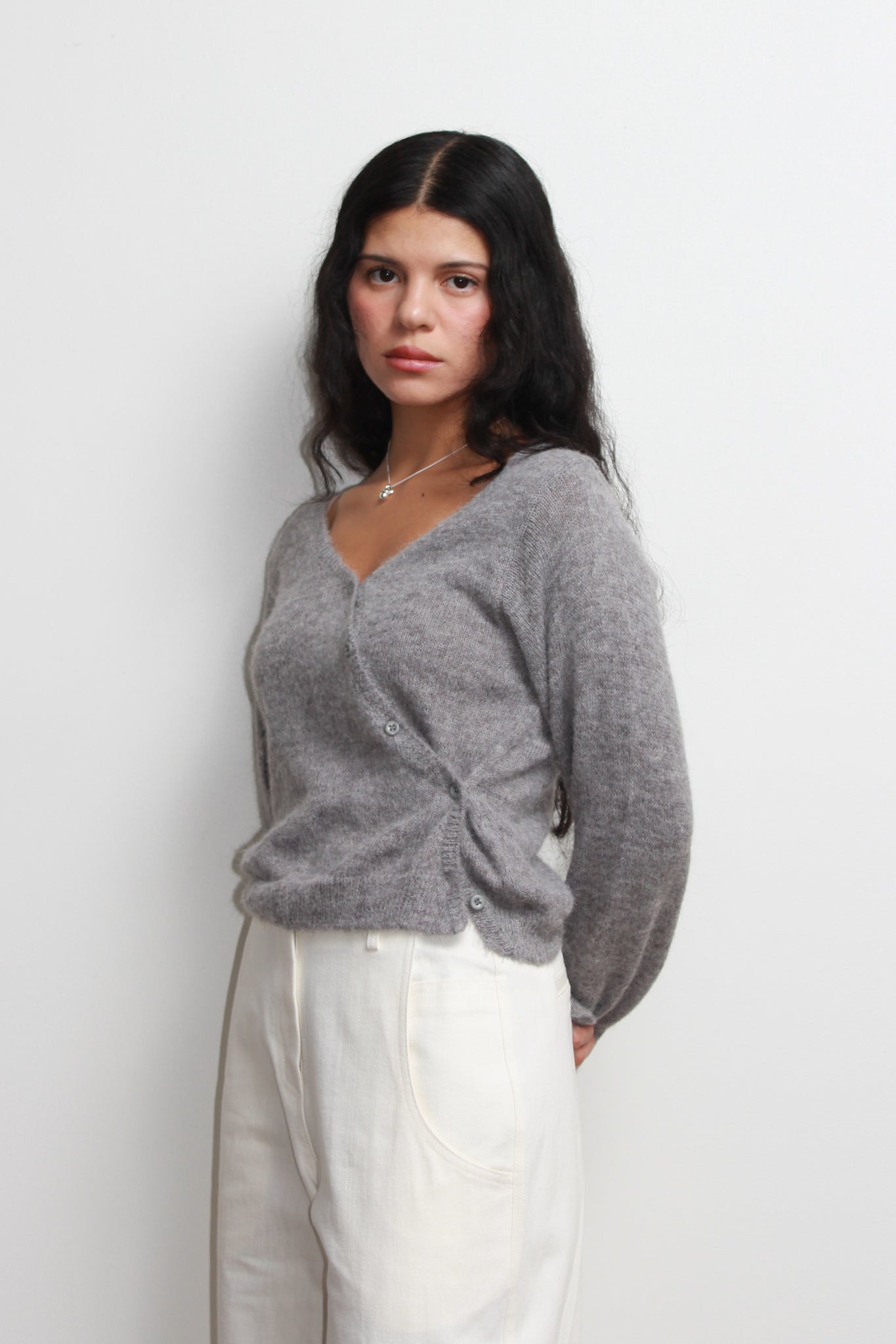 Mell Soft Wrap Cardigan in Sky Blue