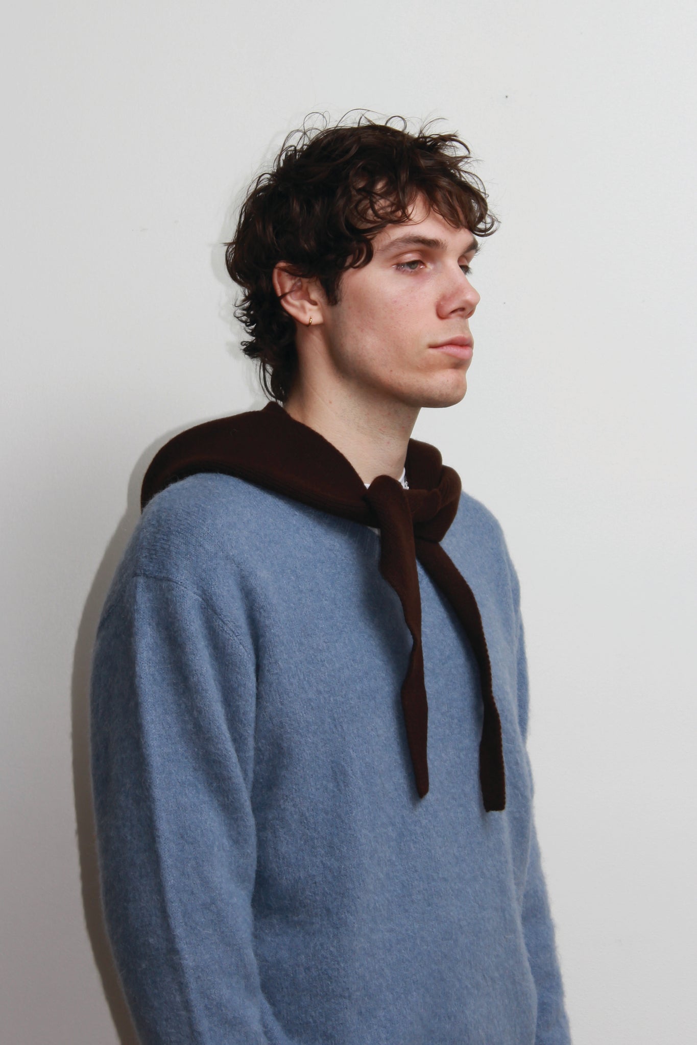 Andy Merino Wool Head Scarf in Brown