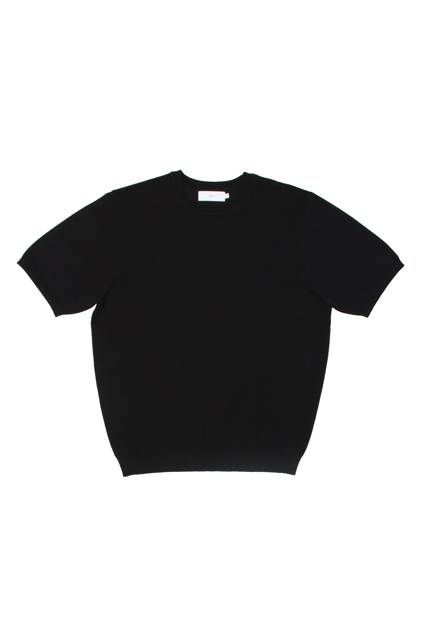Mento Round Neck Knit Top in Black
