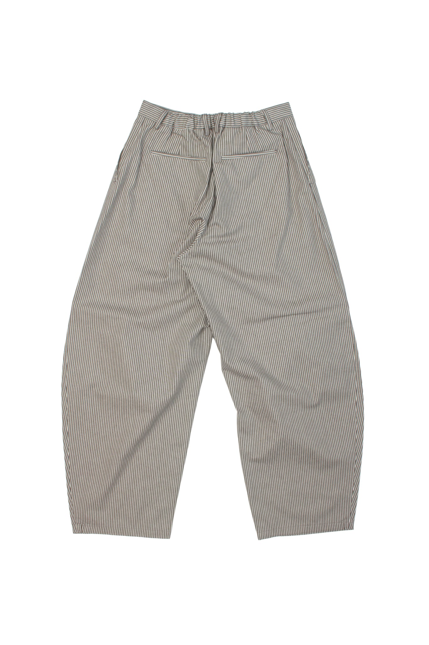 Obi Stripe Curved Pants in Khaki Grey