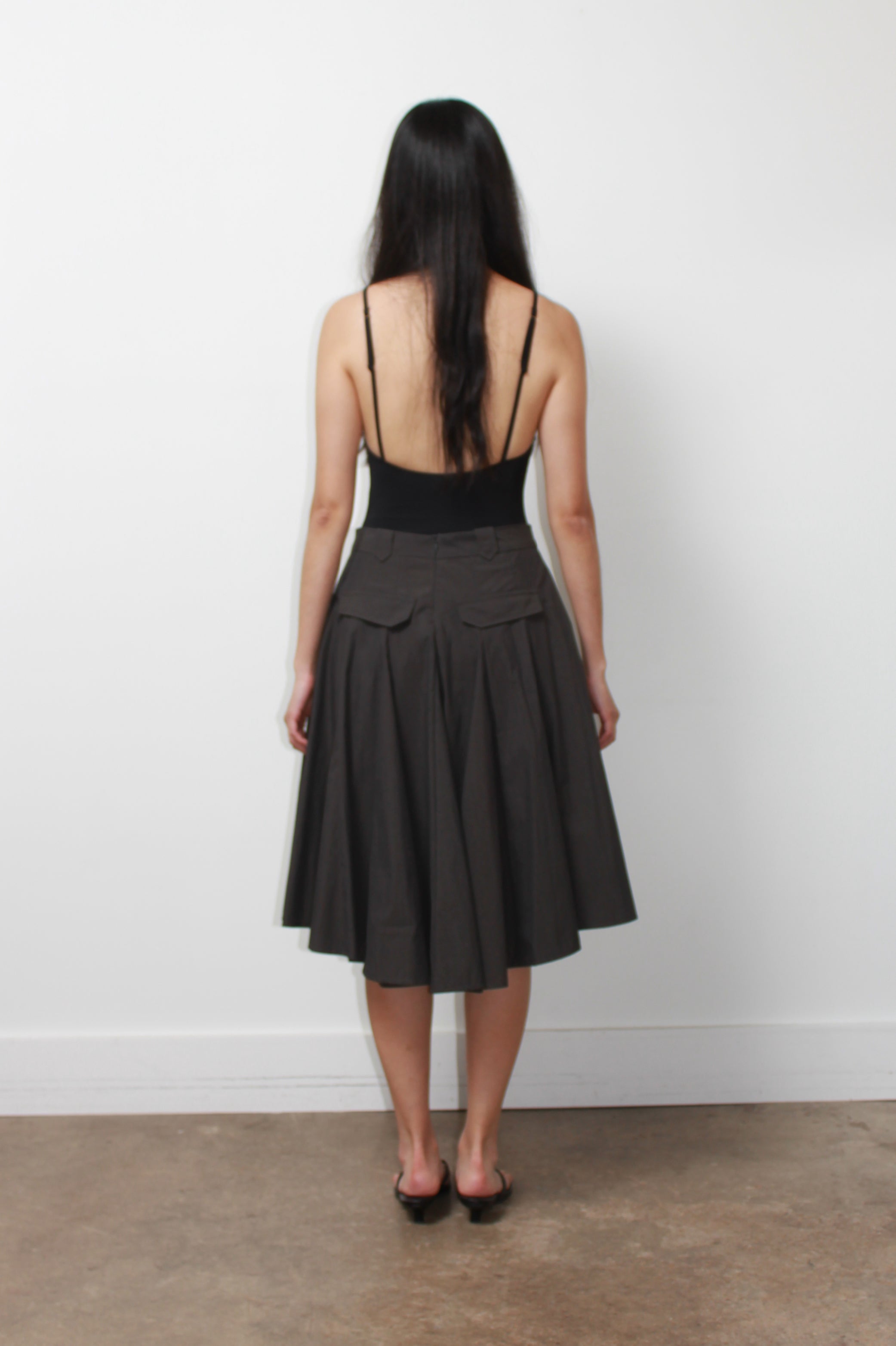 Asymmetrical Paneled Midi Skirt in Charcoal – Jowa.shop