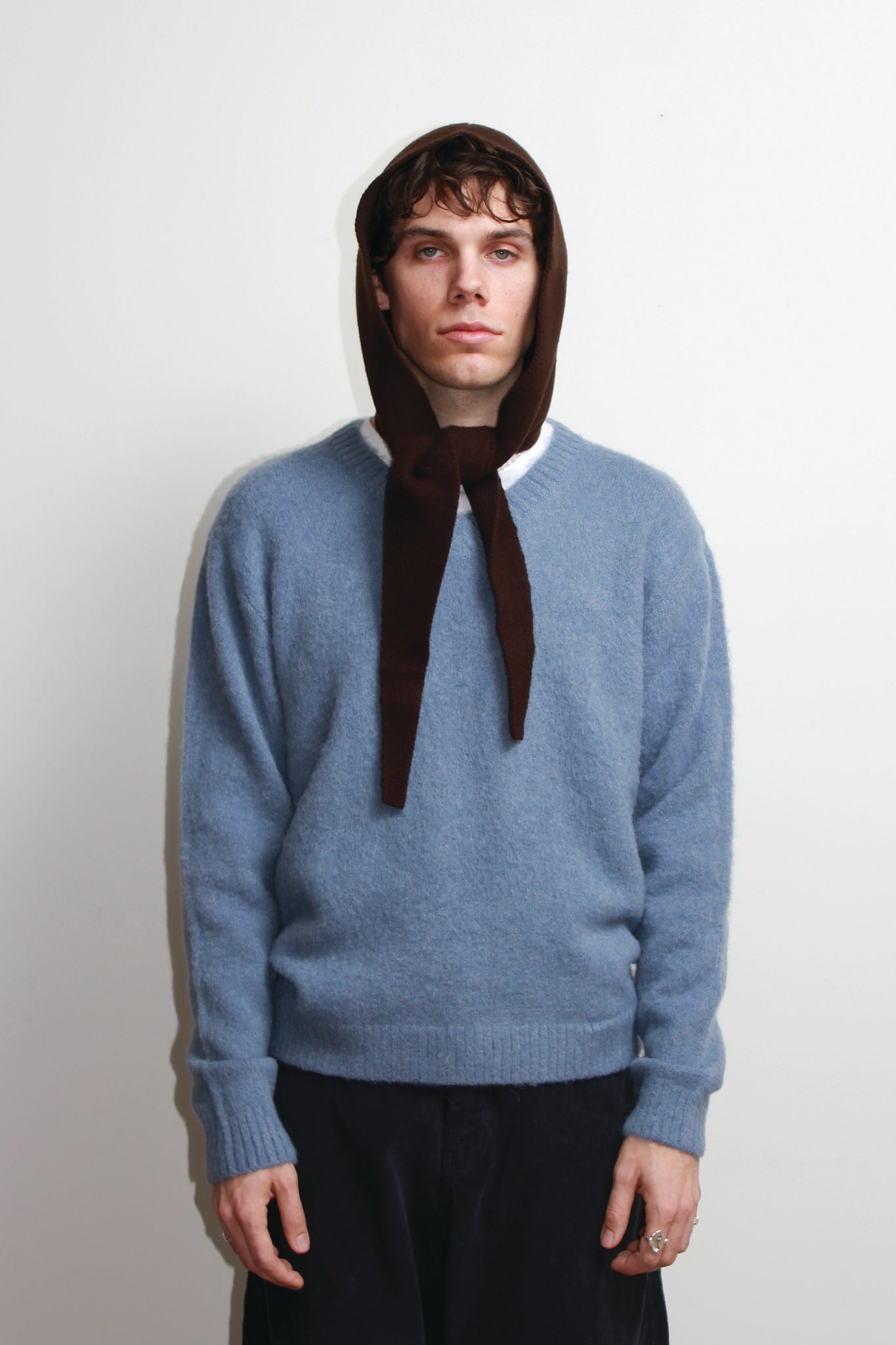 Andy Merino Wool Head Scarf in Brown