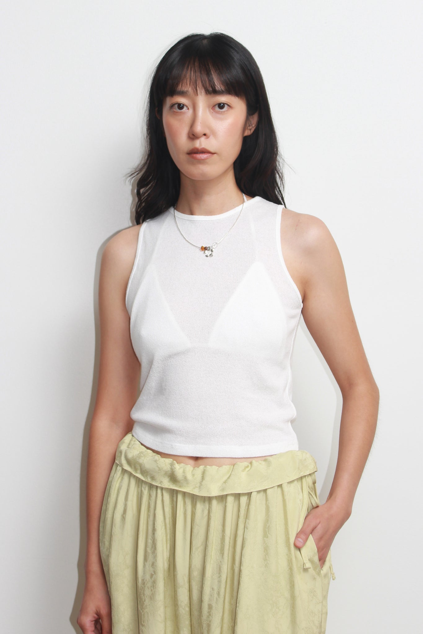 Mariner Bralette Tank Top Set in White