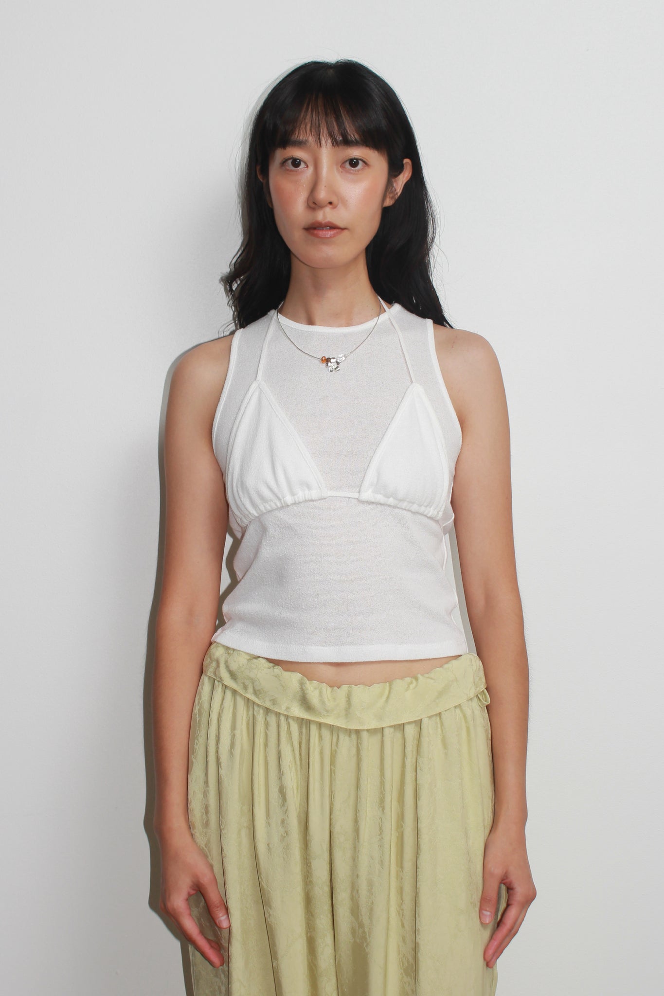 Mariner Bralette Tank Top Set in White