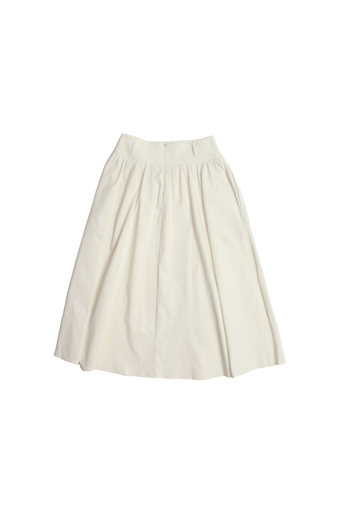 Belt loop Shirring Skirt in Cream