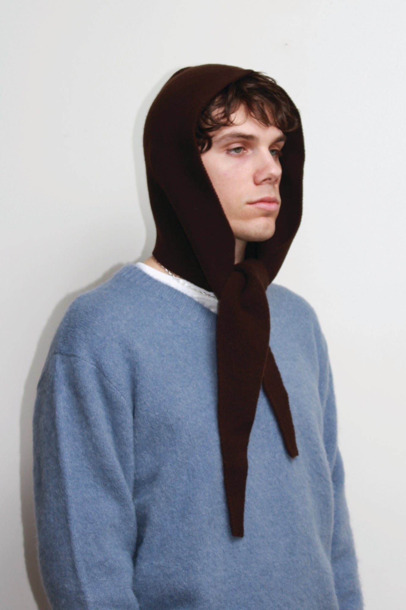 Andy Merino Wool Head Scarf in Brown