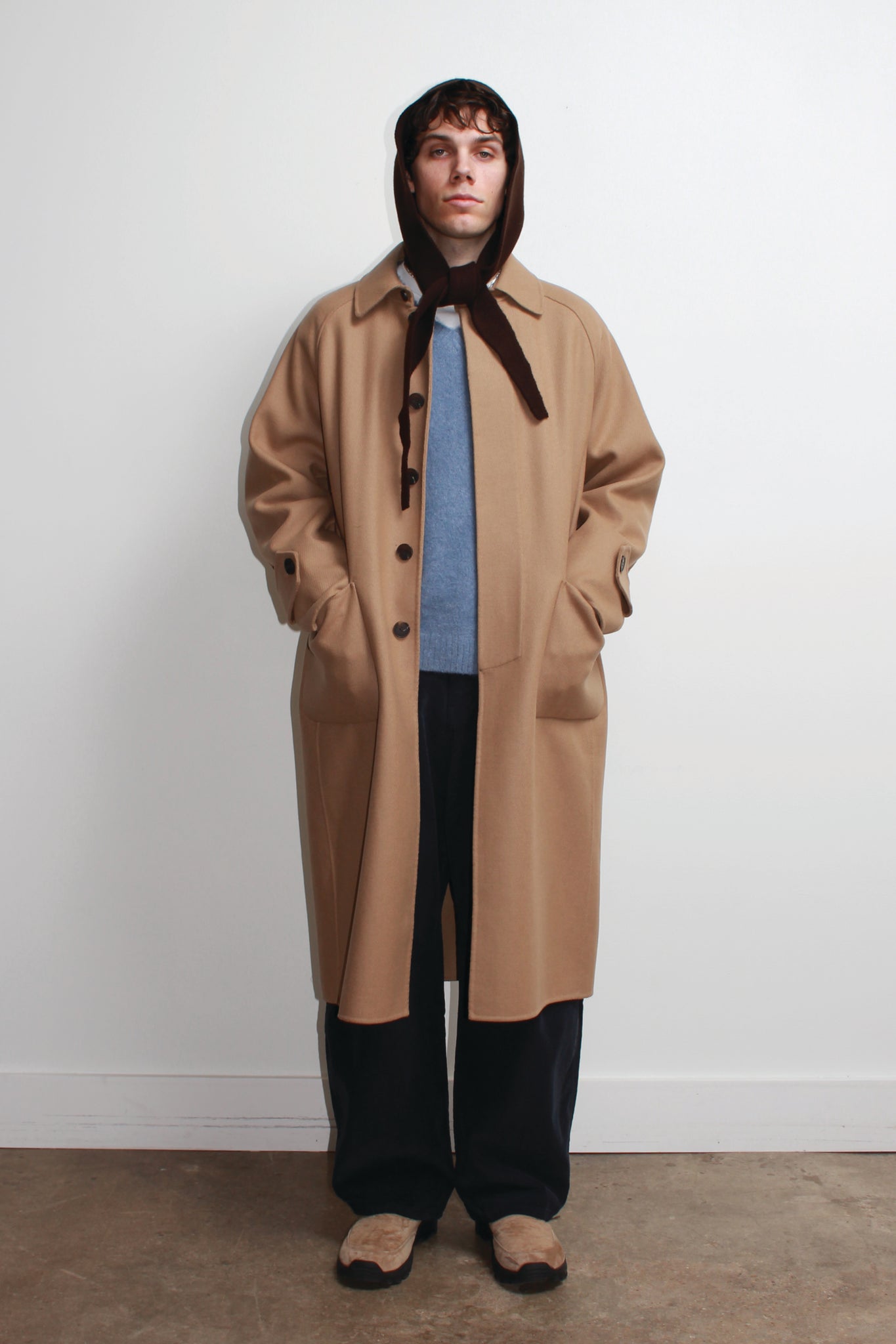 Andy Merino Wool Head Scarf in Brown