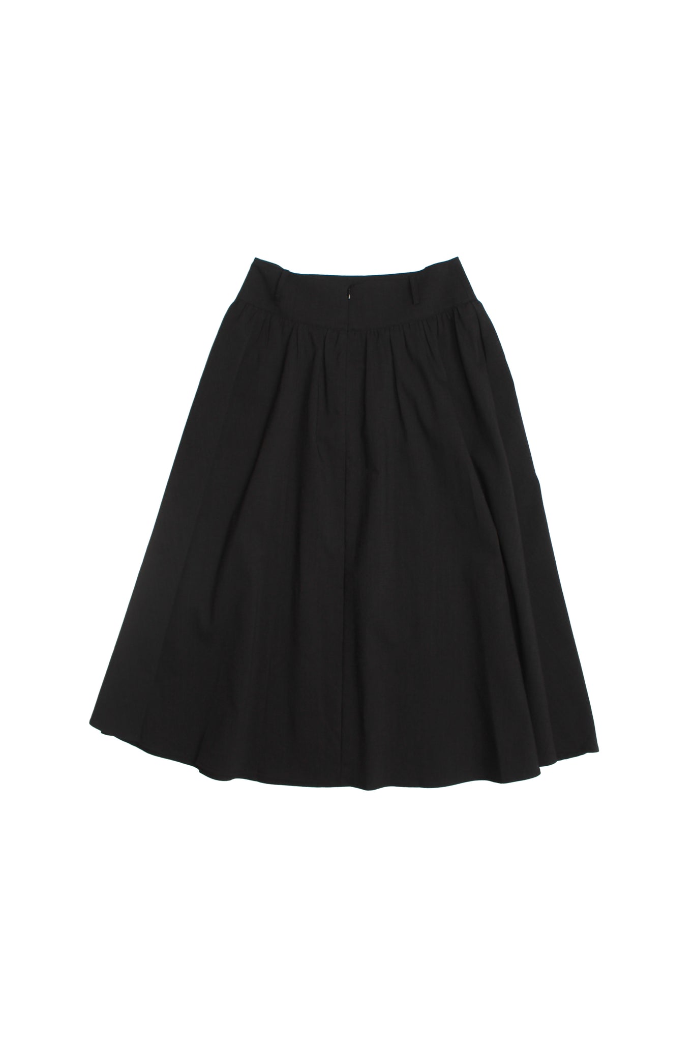 Belt loop Shirring Skirt in Black