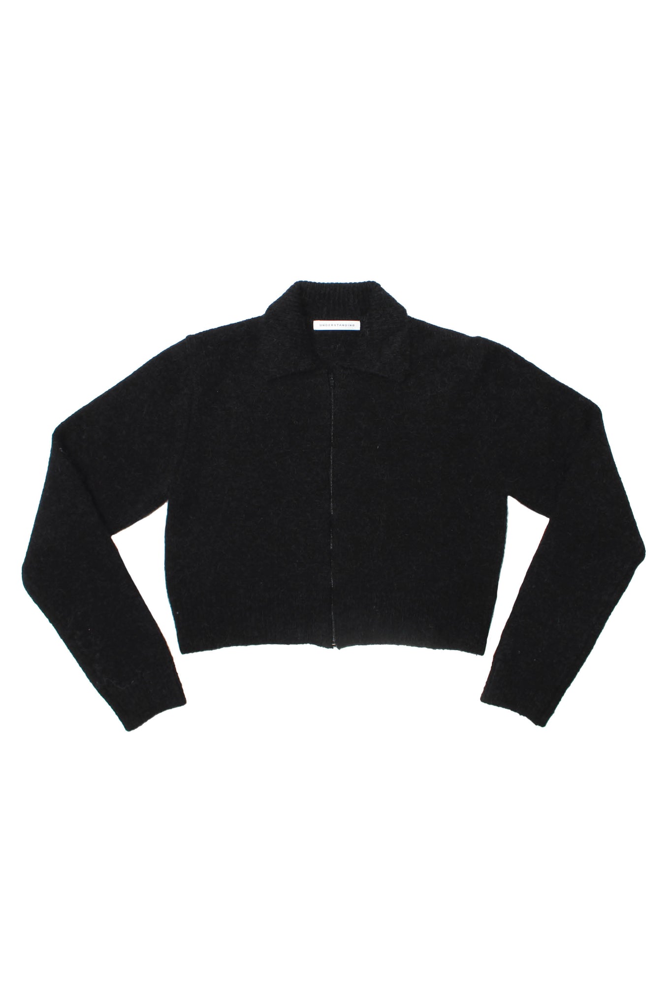 Alpaca Zip up Cardigan in Black