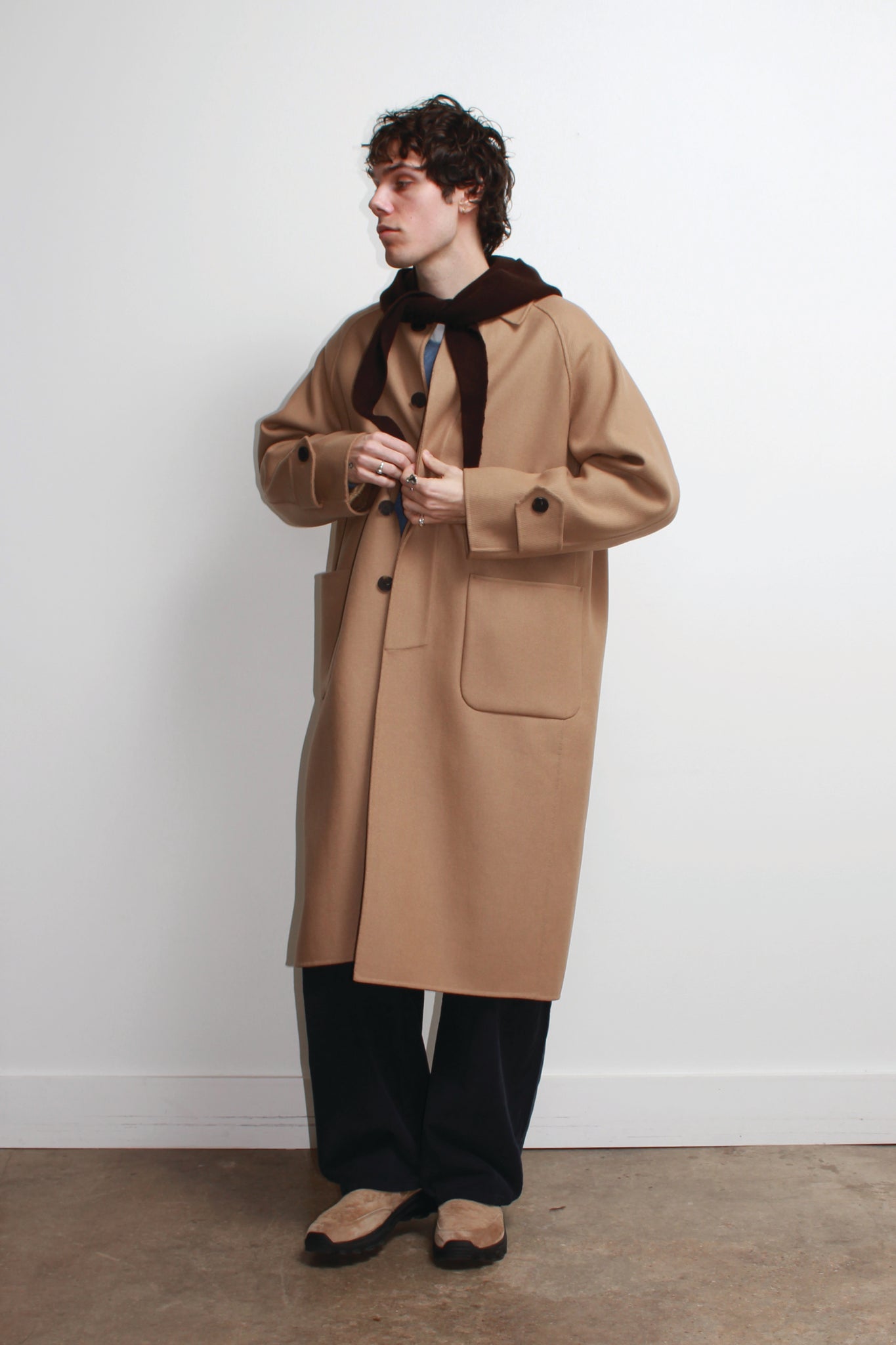 Andy Merino Wool Head Scarf in Brown