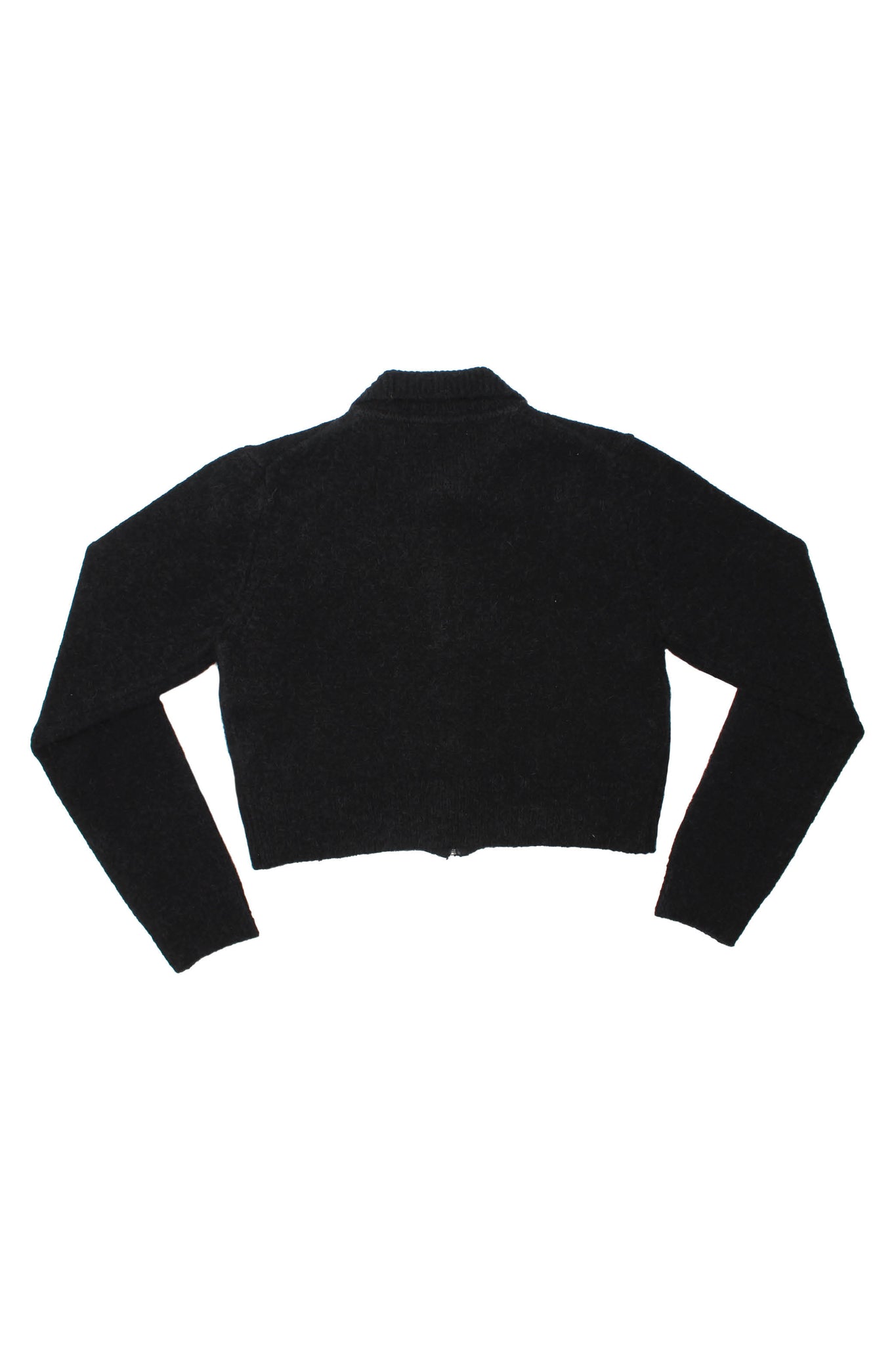 Alpaca Zip up Cardigan in Black