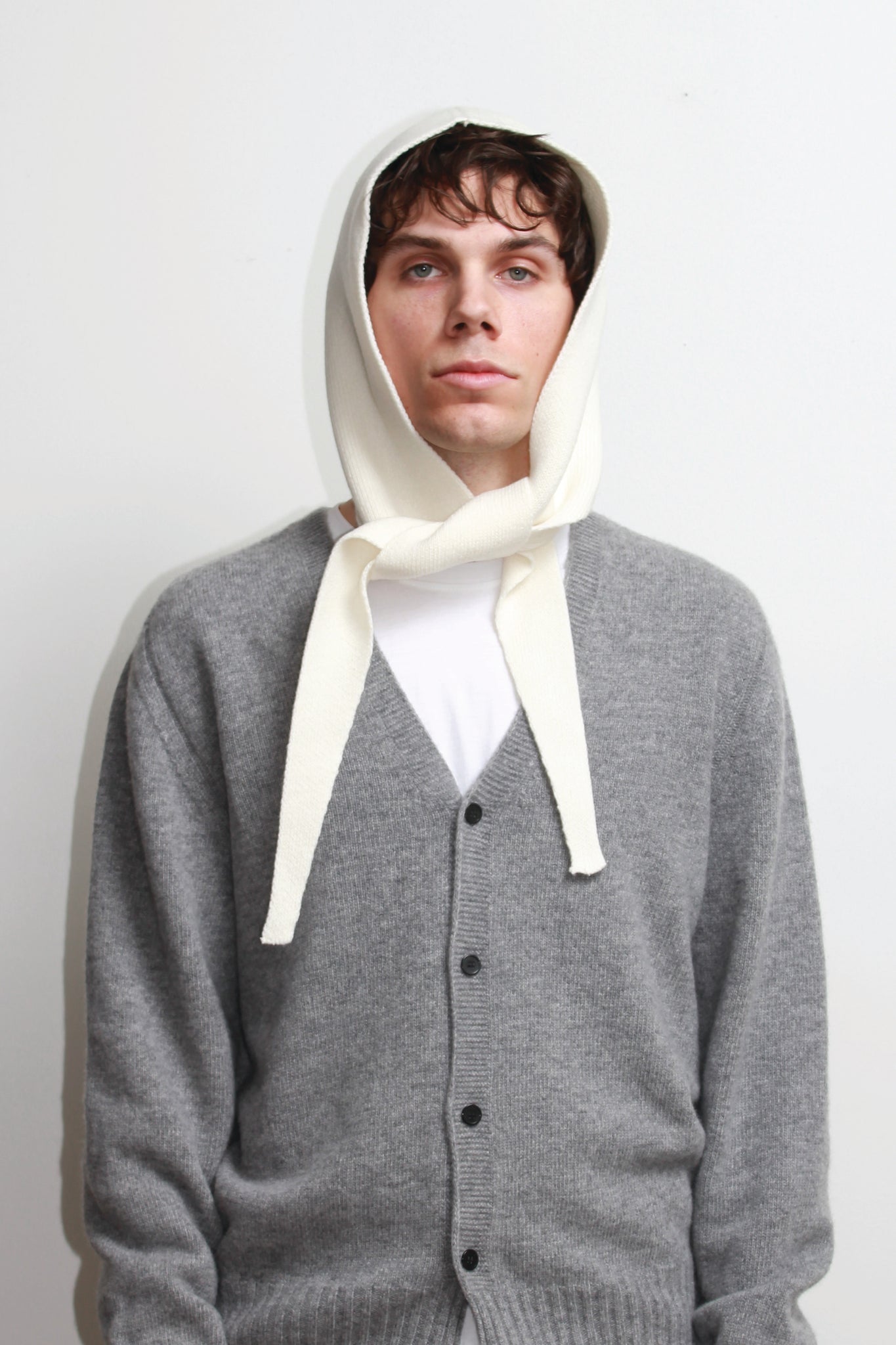 Andy Merino Wool Head Scarf in Ivory