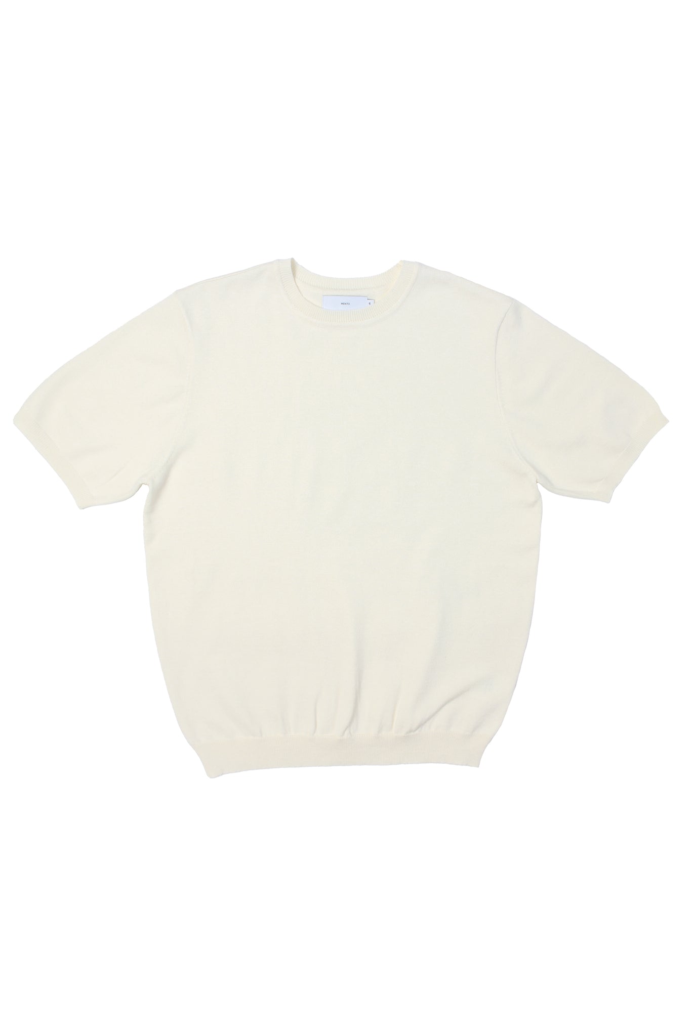 Mento Round Neck Knit Top in Off White